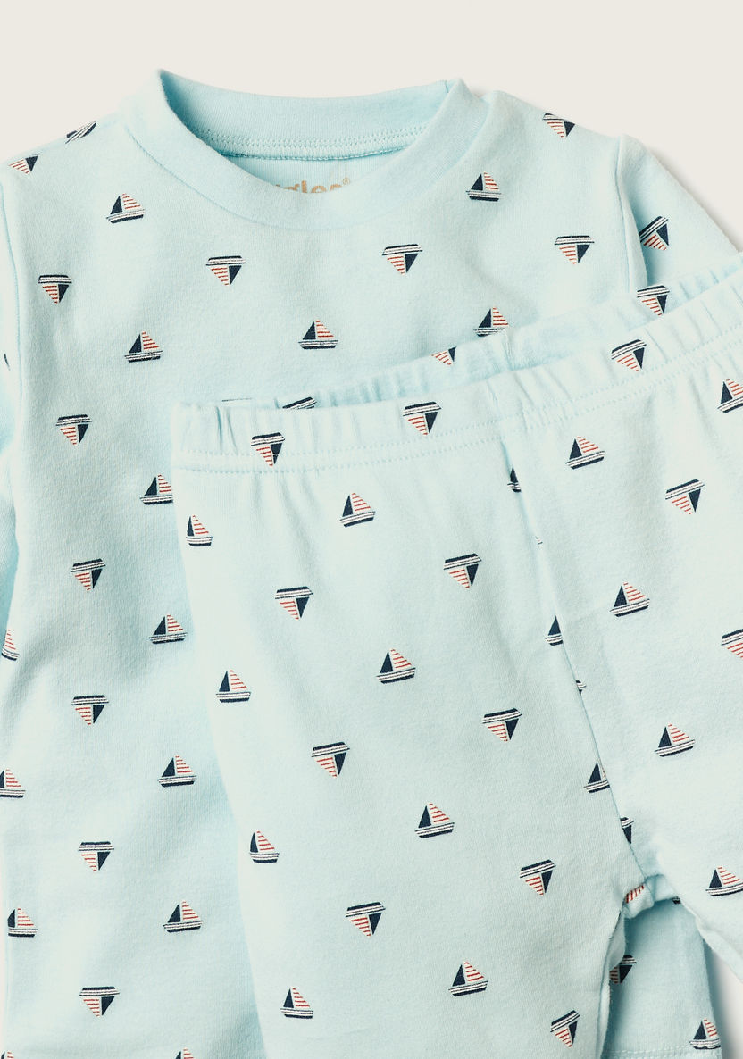 Giggles All Over Print Long Sleeves T-shirt and Pyjama Set-Pyjama Sets-image-3