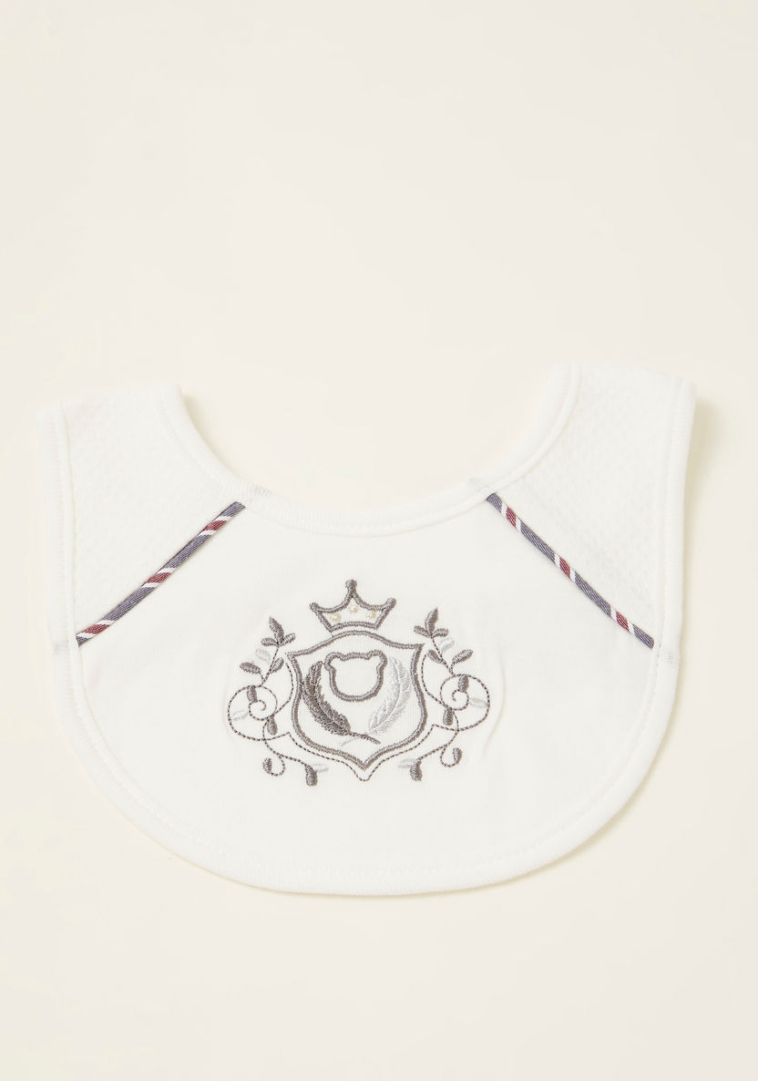 Giggles Embroidered Bib with Press Button Closure-Bibs and Burp Cloths-image-0