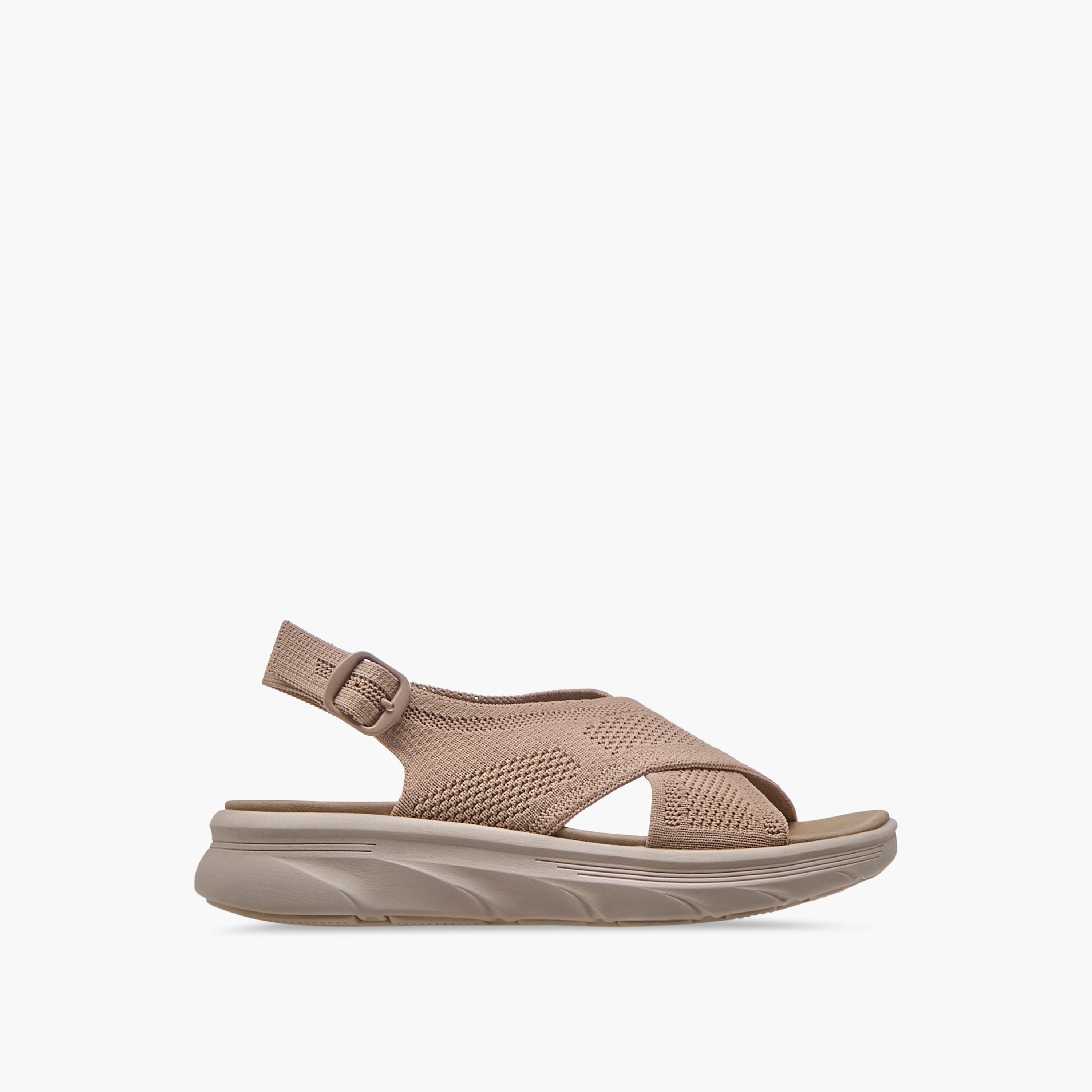 صندل بارز الملمس بأحزمة متقاطعة وإبزيم إغلاق من فلورا بيلا-women-shoes-flats-sandals-image-3