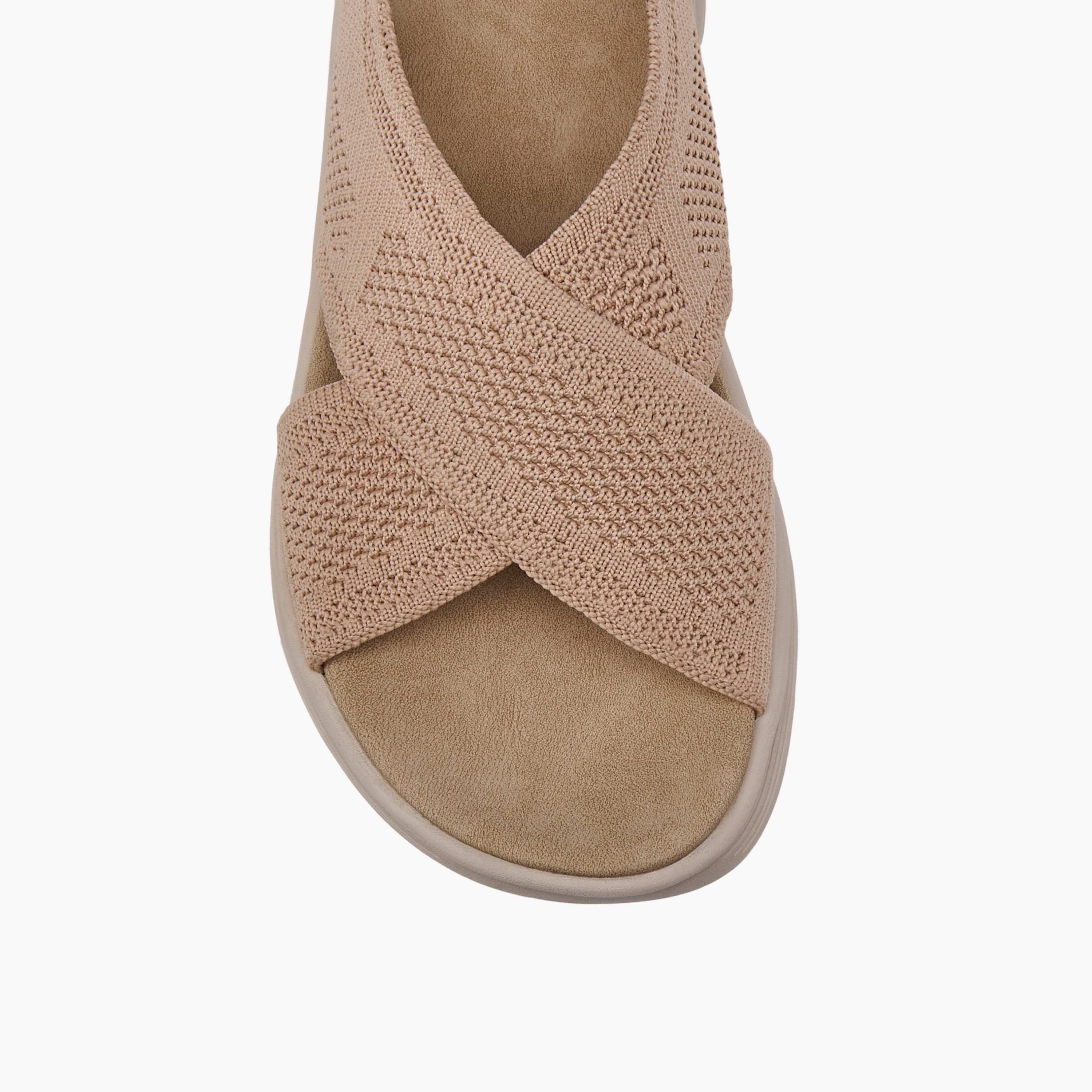 صندل بارز الملمس بأحزمة متقاطعة وإبزيم إغلاق من فلورا بيلا-women-shoes-flats-sandals-image-4
