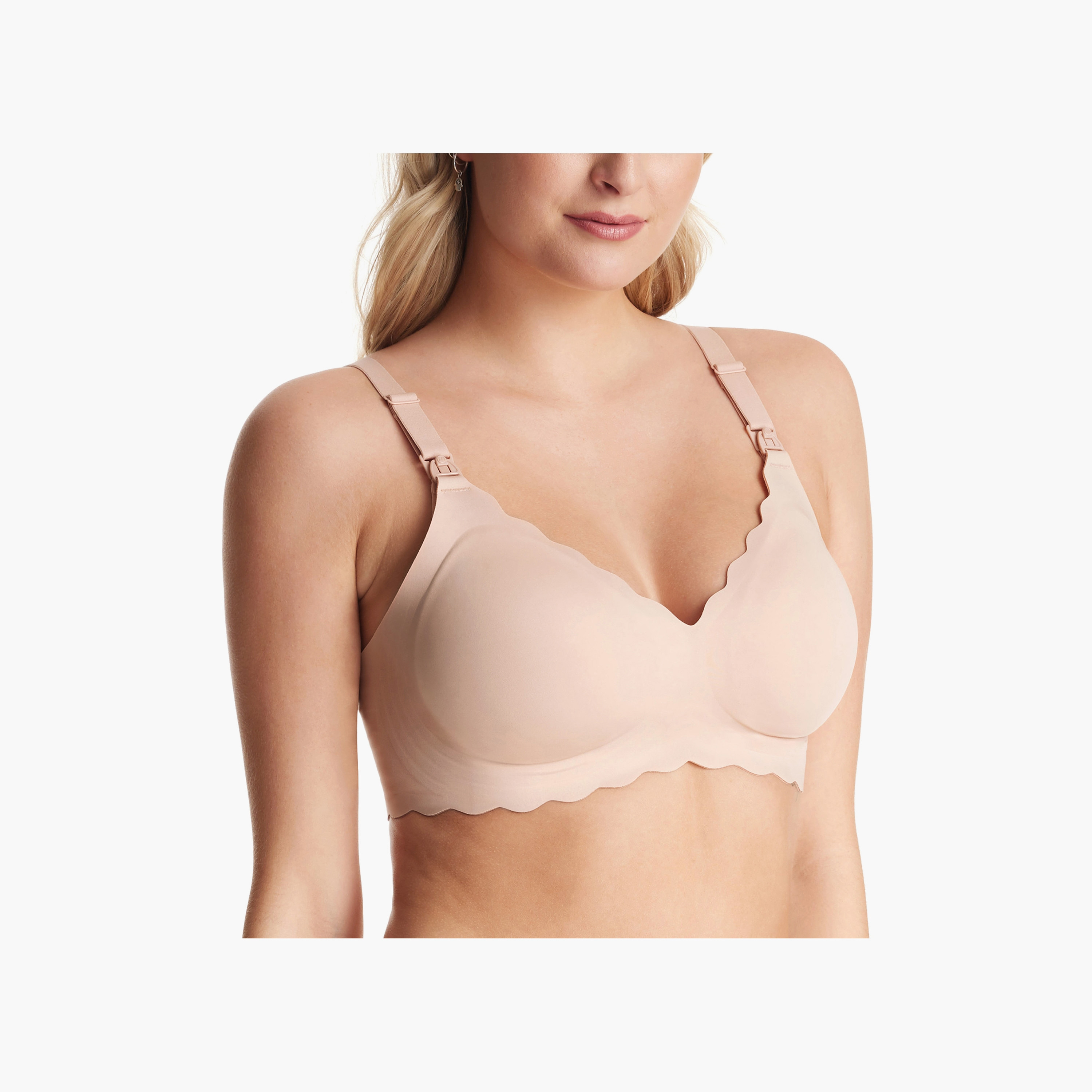 Momcozy Seamless Support Floral Nursing Bra - Beige & Oyster Pink-baby-maternalcare-maternitywear-image-2