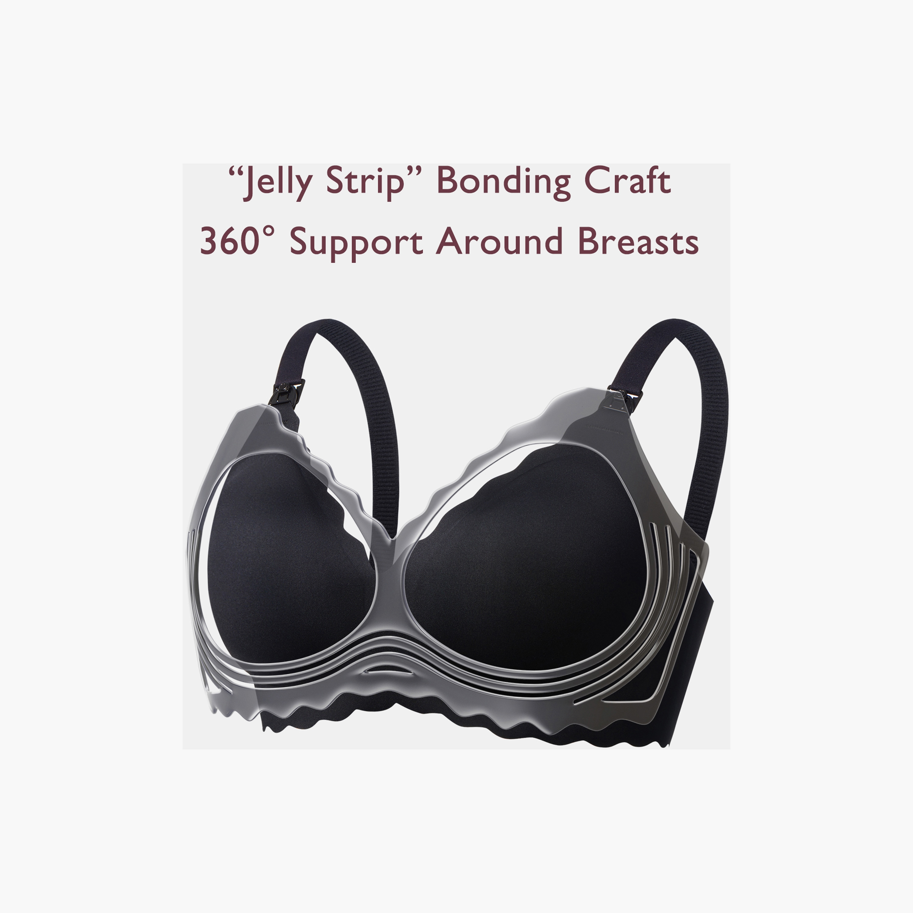 Momcozy Seamless Support Floral Nursing Bra - Black-baby-maternalcare-maternitywear-image-10