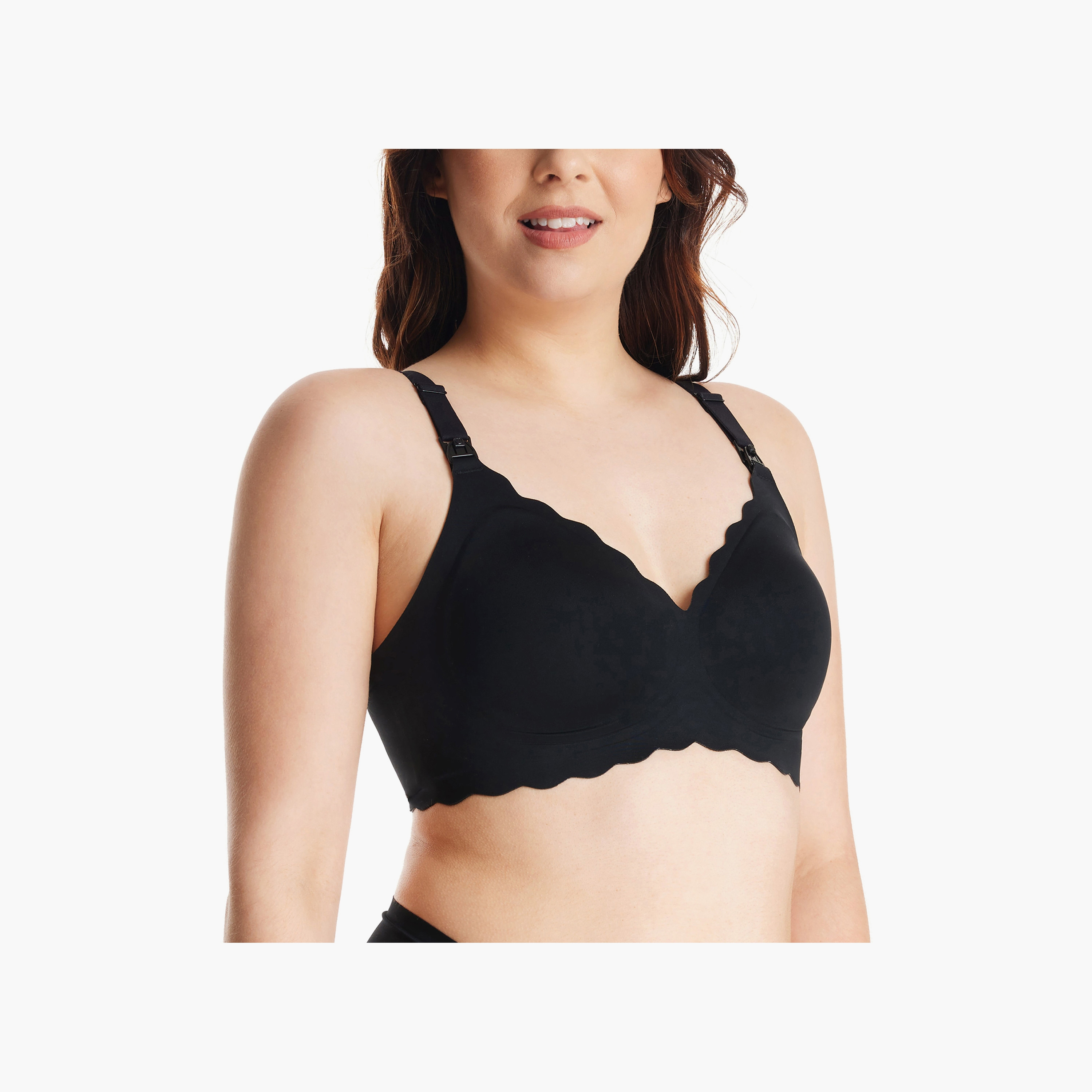 Momcozy Seamless Support Floral Nursing Bra - Black-baby-maternalcare-maternitywear-image-3