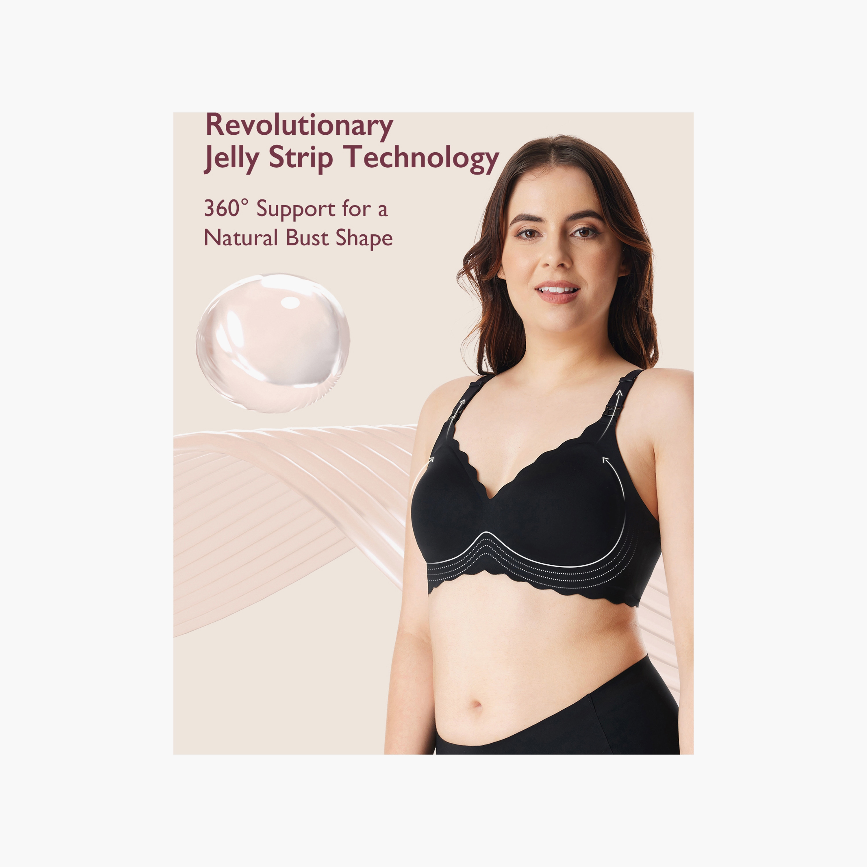 Momcozy Seamless Support Floral Nursing Bra - Black-baby-maternalcare-maternitywear-image-6