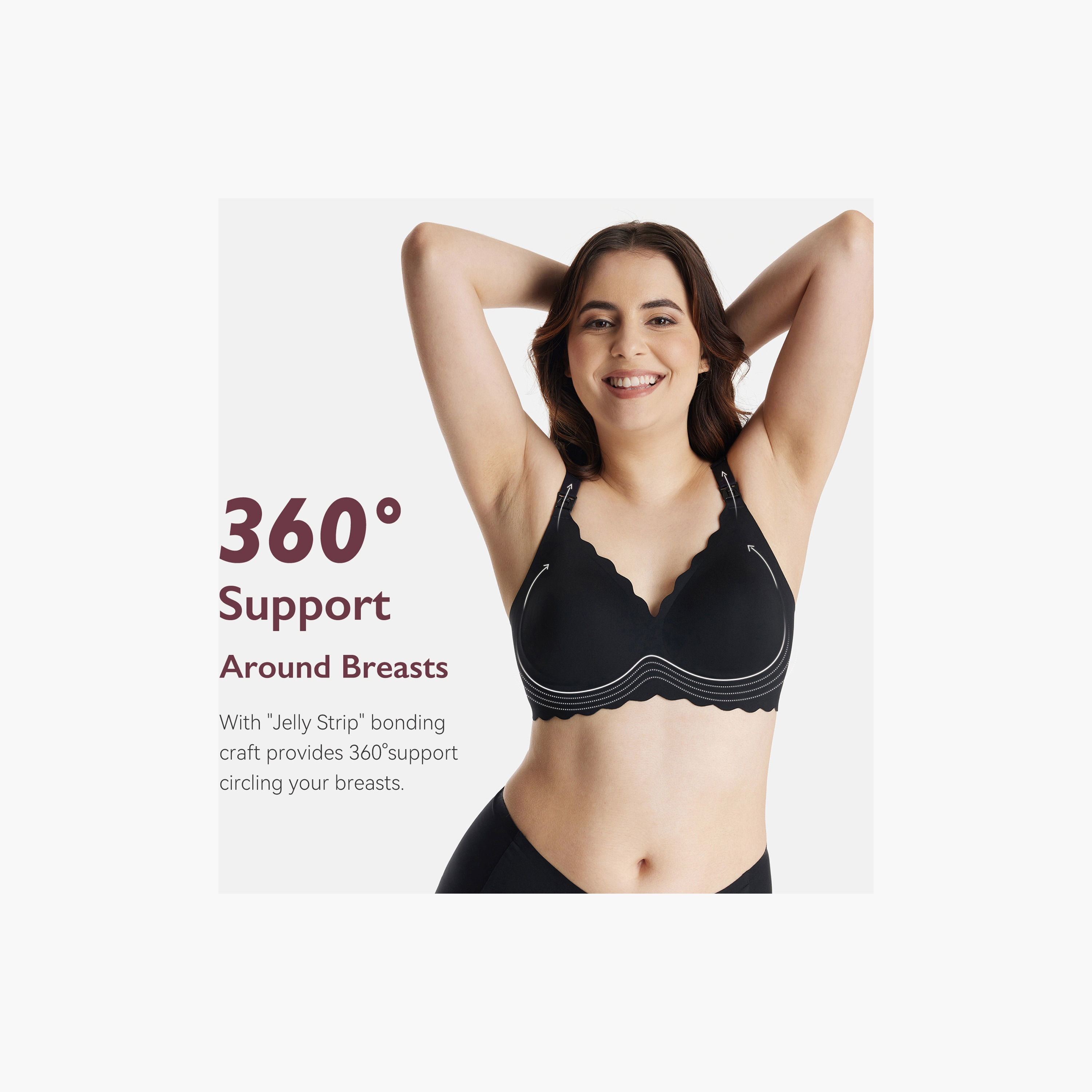 Momcozy Seamless Support Floral Nursing Bra - Black-baby-maternalcare-maternitywear-image-8