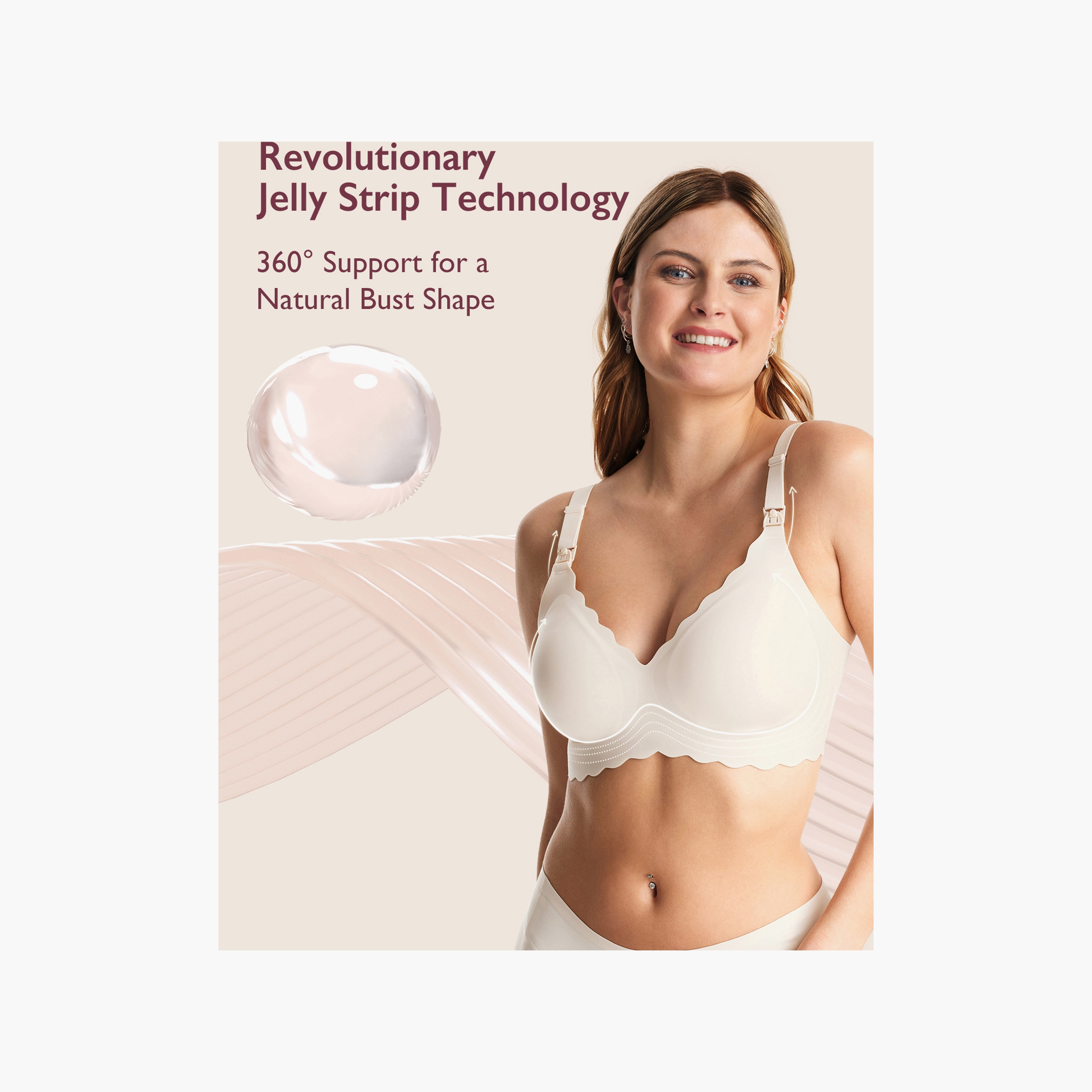 حمالة صدر للرضاعة والدعم بنقشة زهور كريمي من مومكوزي-women-clothing-maternity-lingerie-bras-image-2