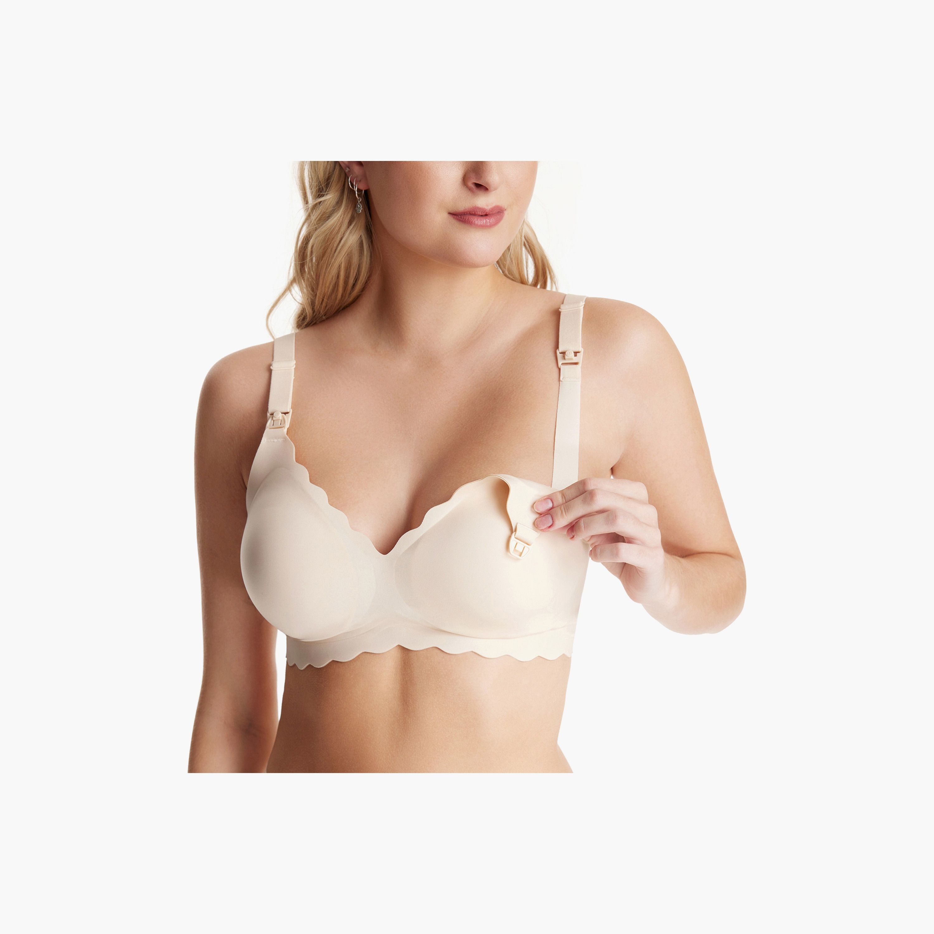Momcozy Seamless Support Floral Nursing Bra - Cream-women-clothing-maternity-lingerie-bras-image-4