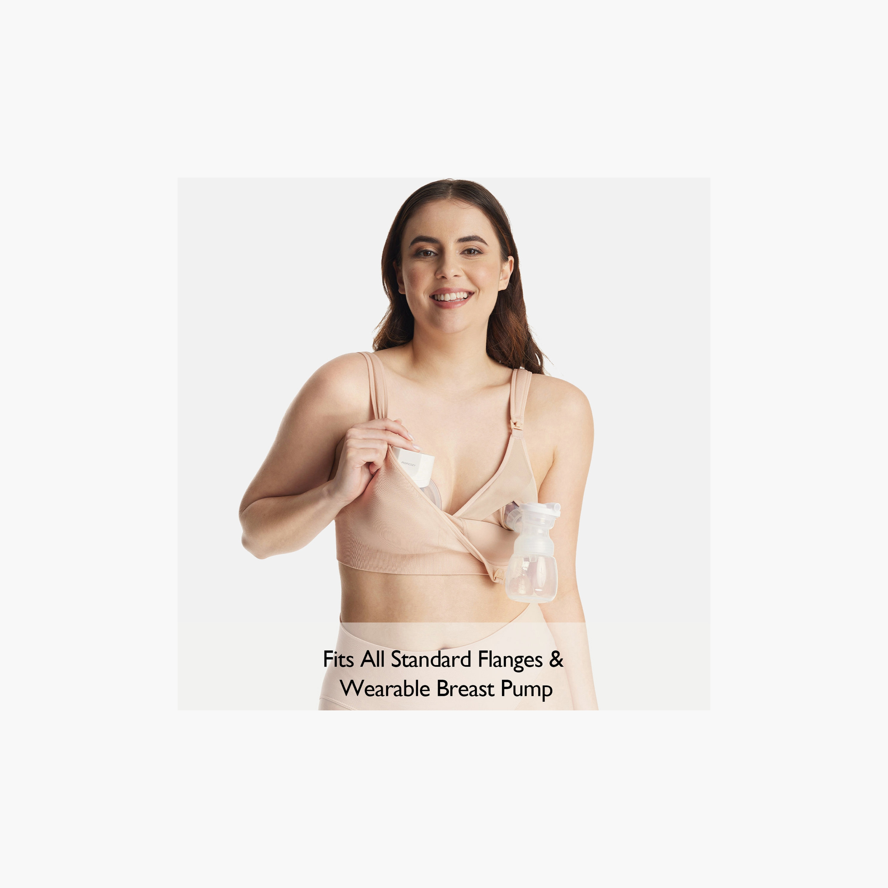 Momcozy All-in-One Super Flexible Pumping Bra - Beige-baby-maternalcare-maternitywear-image-13