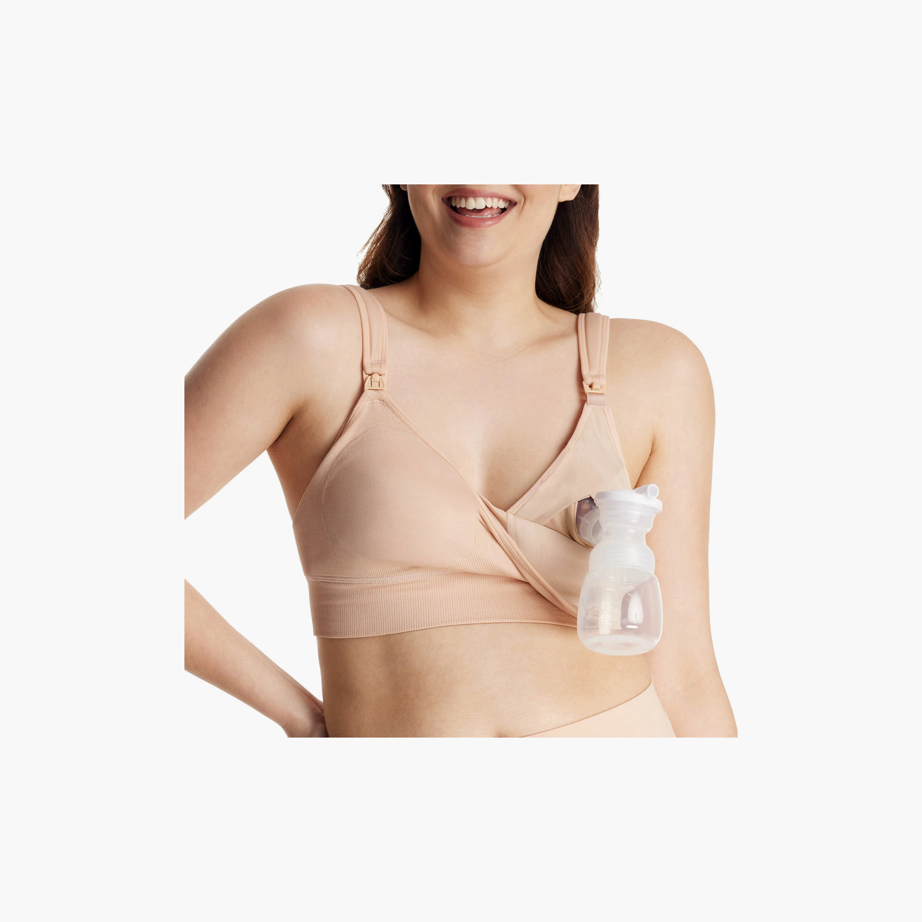 Momcozy All-in-One Super Flexible Pumping Bra - Beige-baby-maternalcare-maternitywear-image-4