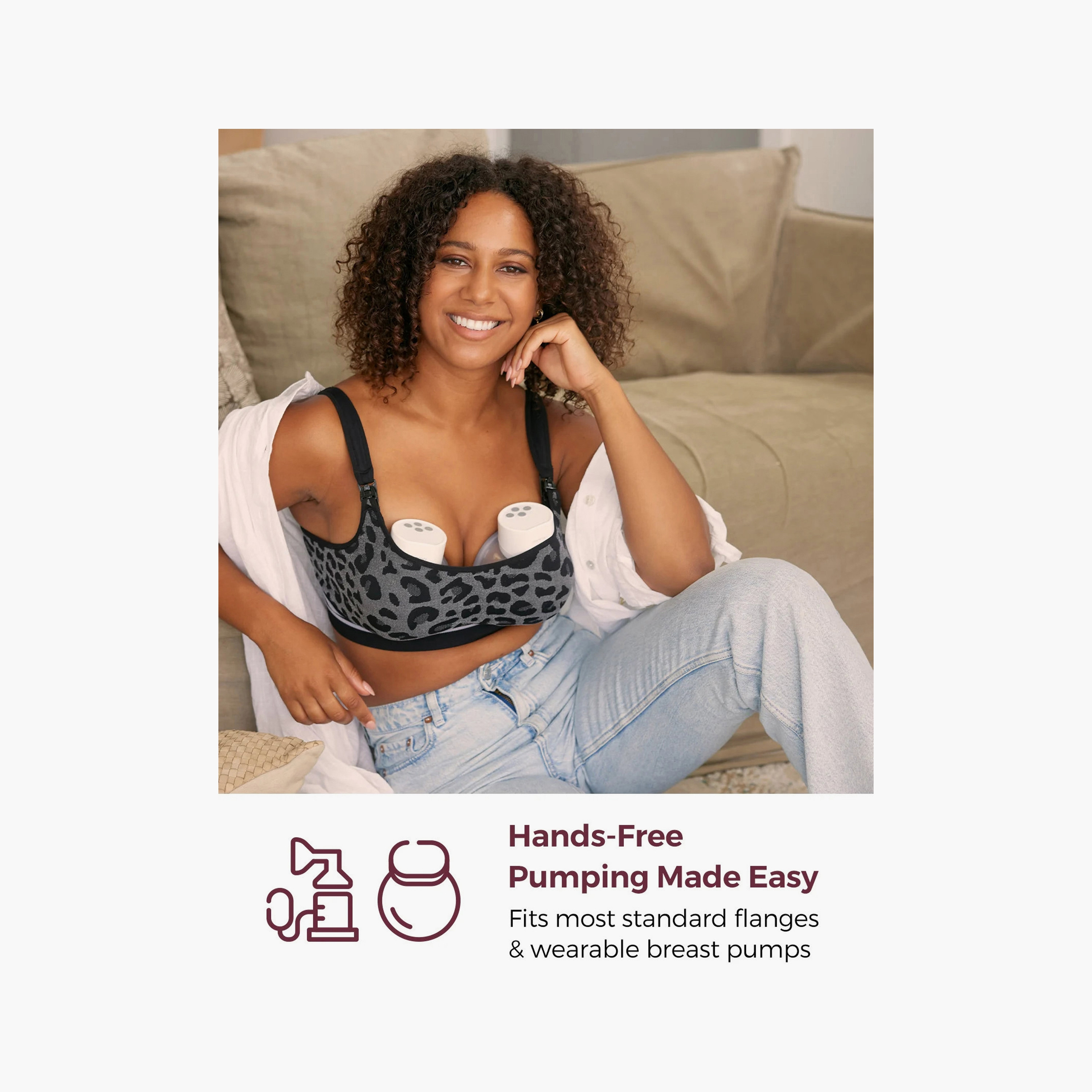 حمالة صدر للشفط بدون استخدام اليدين 4 في 1 نقشة فهد رمادي من مومكوزي-baby-maternalcare-maternitywear-image-7