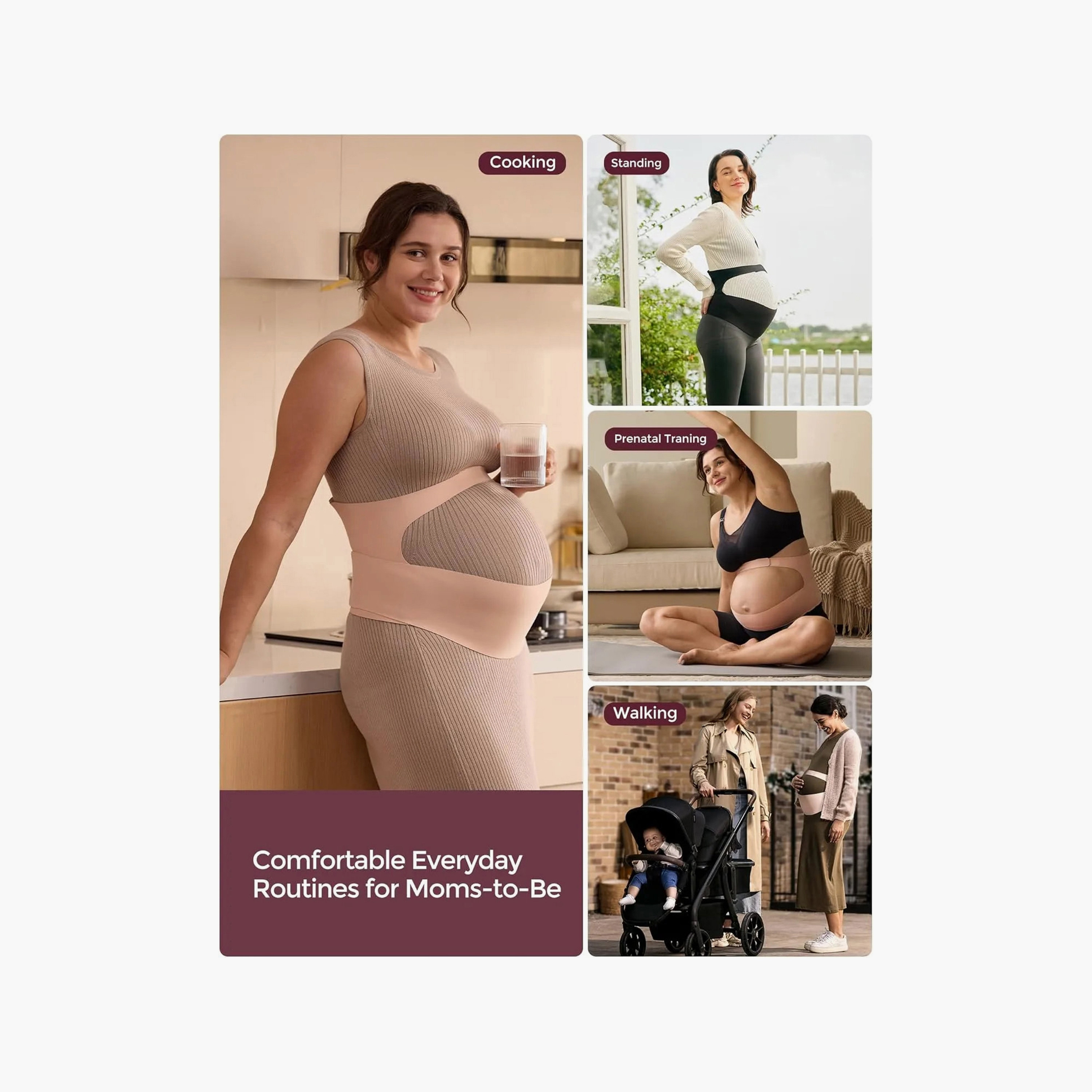 Momcozy Ergonest Maternity Belly Band - Beige - Medium-baby-maternalcare-maternitywear-image-3