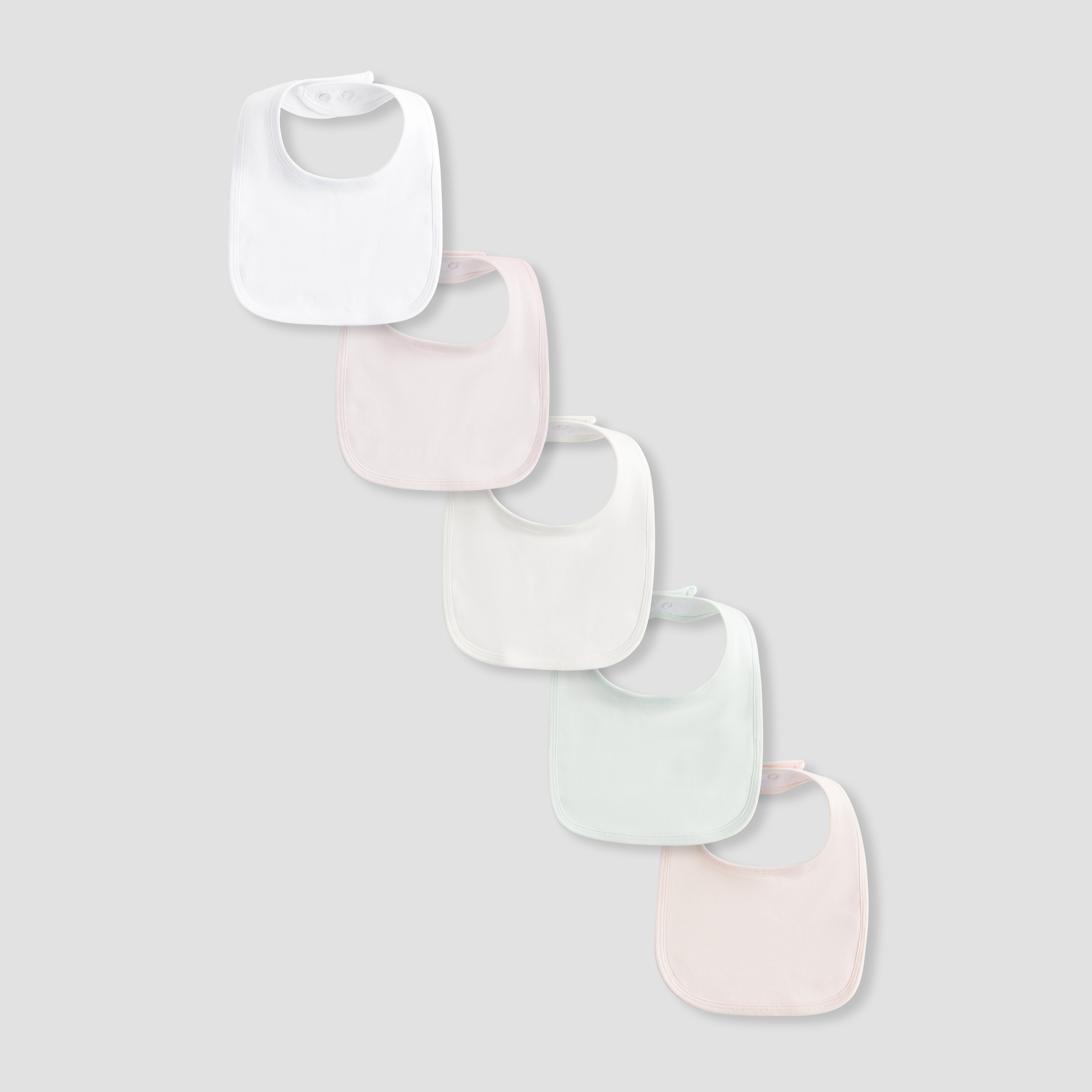 Juniors Baby Bib with Snap Button Closure - Cotton - Set of 5-baby-feeding-bibs-image-1