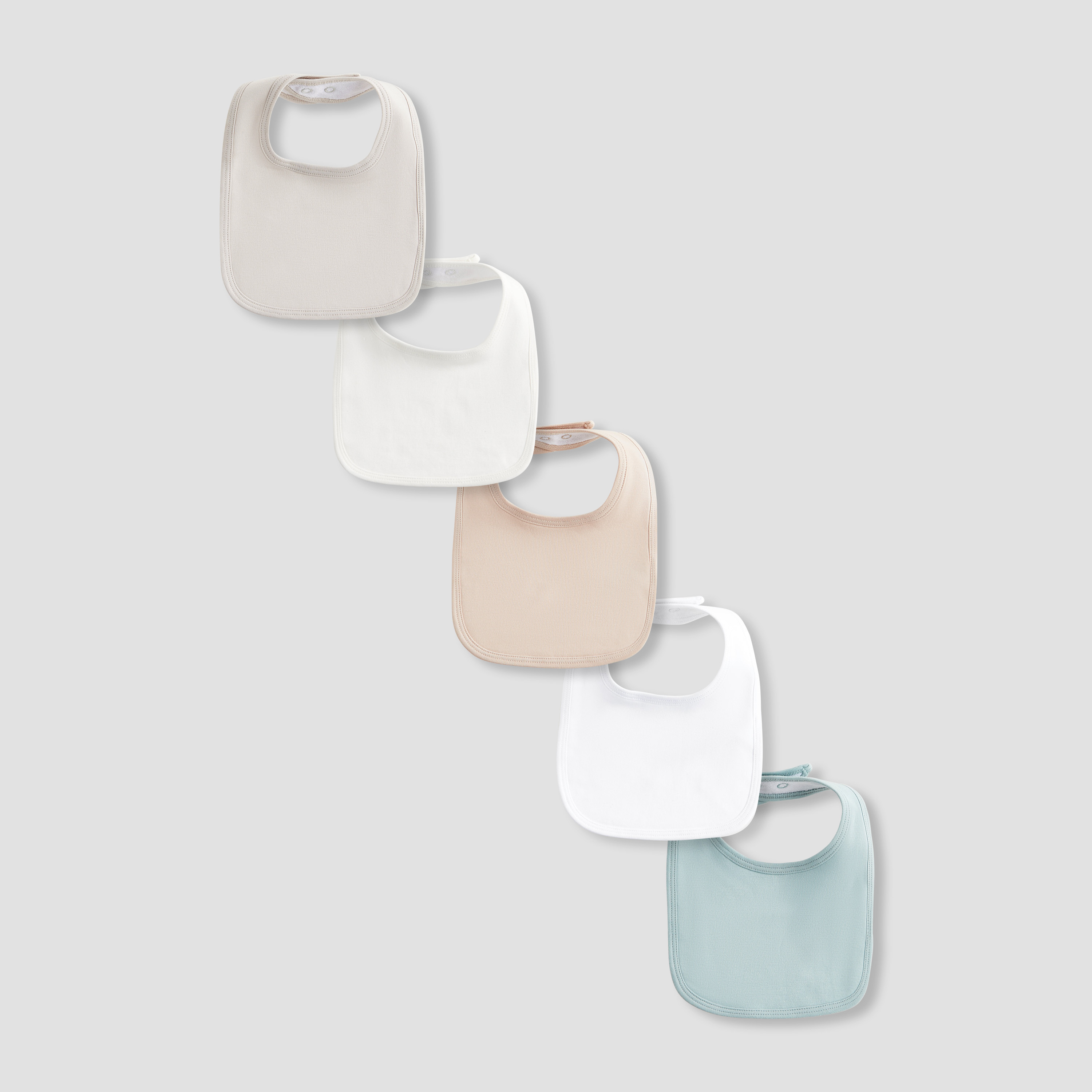 Juniors Bib with Snap Button Closure - Cotton - Set of 5-baby-feeding-bibs-image-1