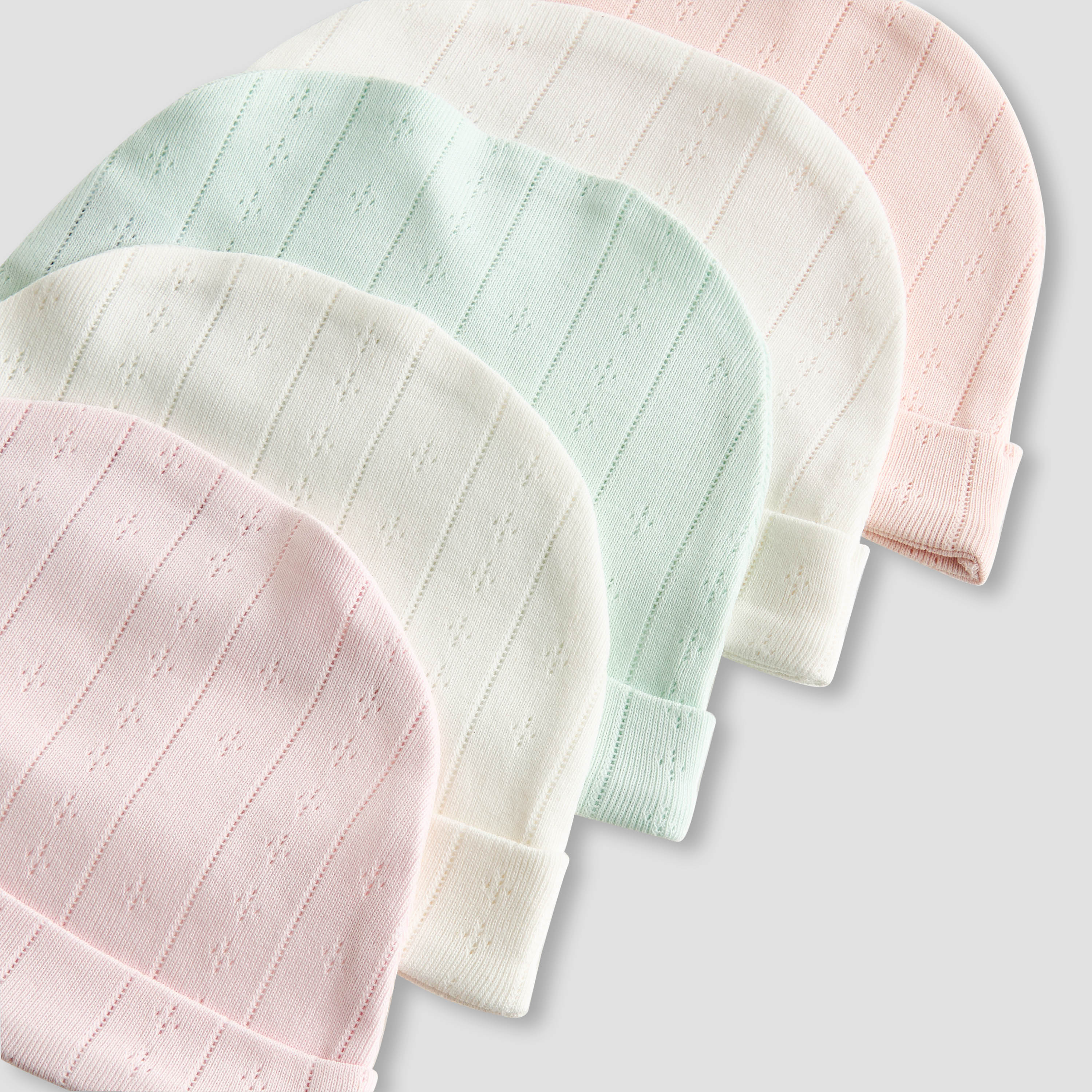 Juniors Baby Girls Beanie with Ribbed Texture - Cotton - Set of 5-baby-girls-accessories-caps-image-9