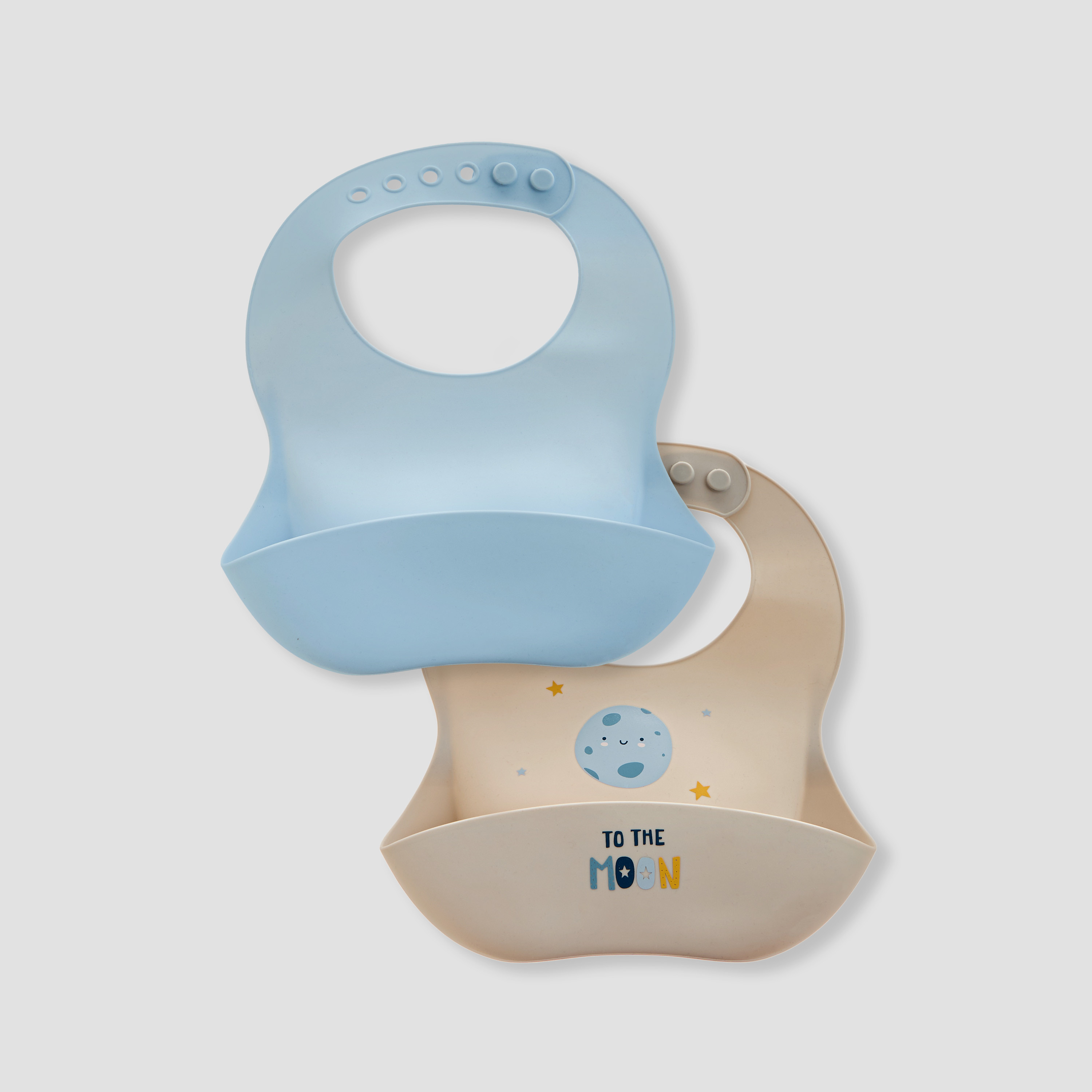 Juniors Assorted Silicone Bib with Button Closure - Set of 2-baby-feeding-bibs-image-1