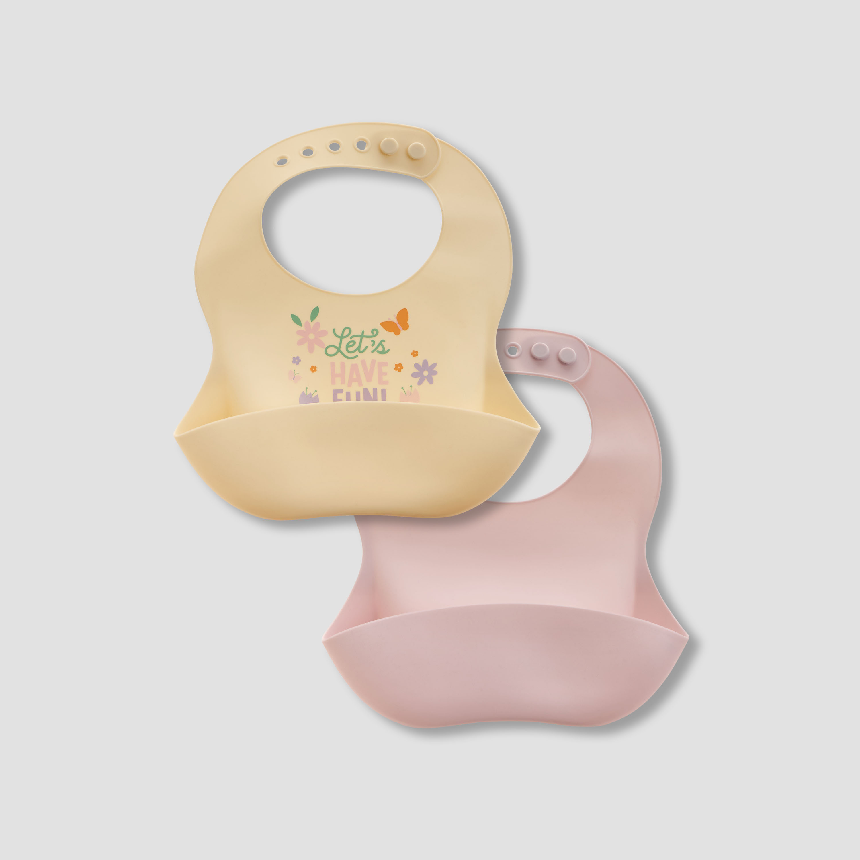 Juniors Assorted Silicone Bib with Button Closure - Set of 2-baby-feeding-bibs-image-1