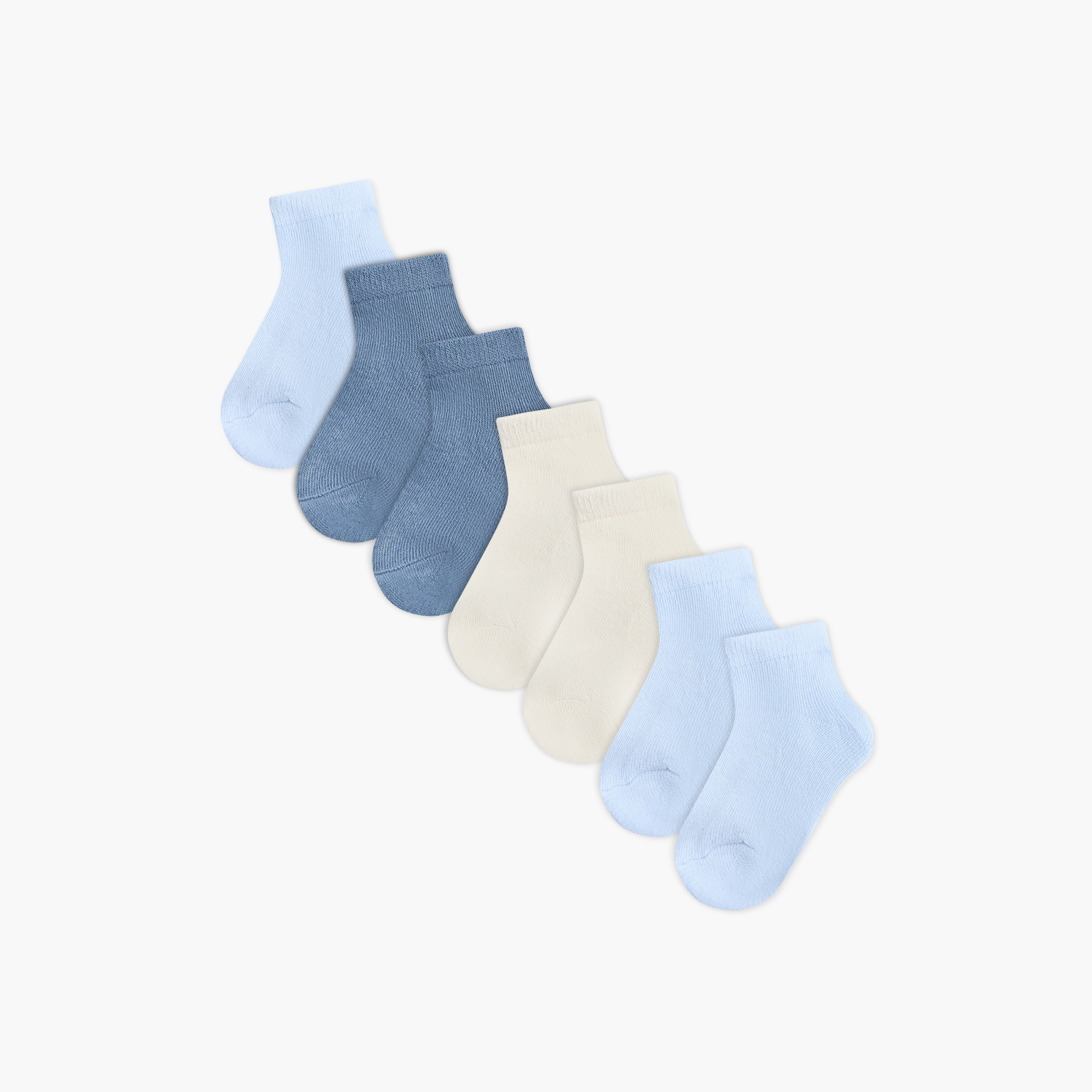 Juniors Solid Ankle Length Socks - Set of 6-baby-boys-accessories-socks-image-1