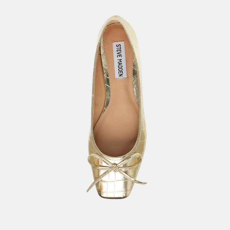 Steve Madden Women's Textured Square Toe Slip-On Ballerina Shoes