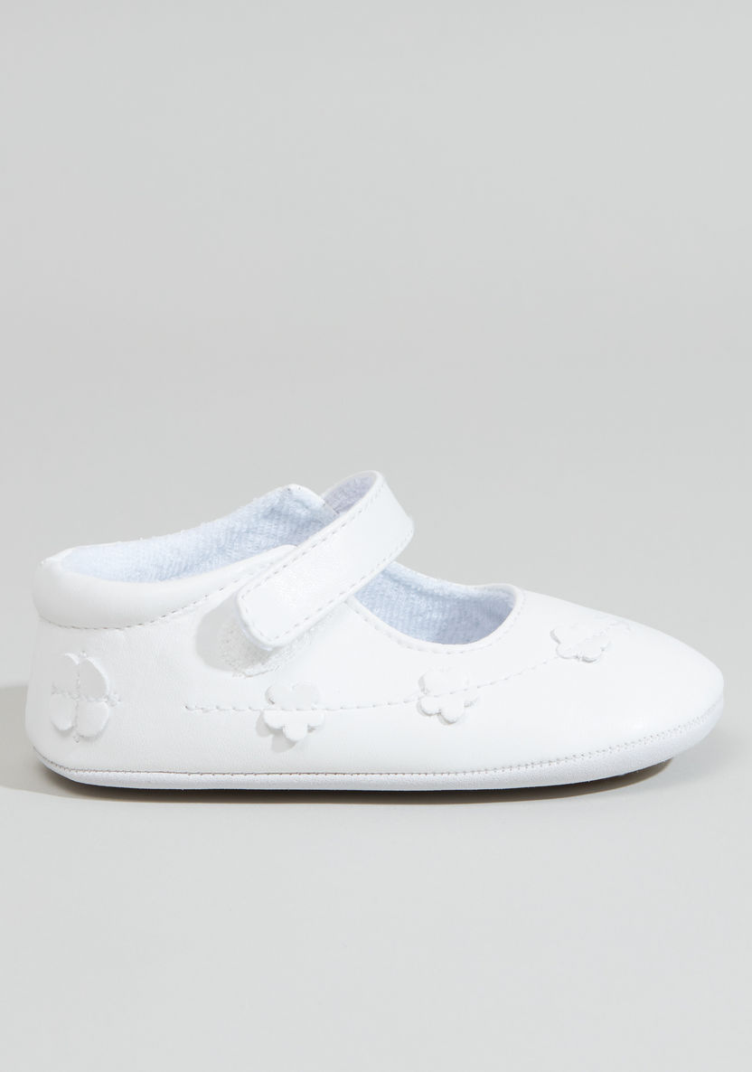 Juniors Floral Applique Detail Baby Shoes-Booties-image-0
