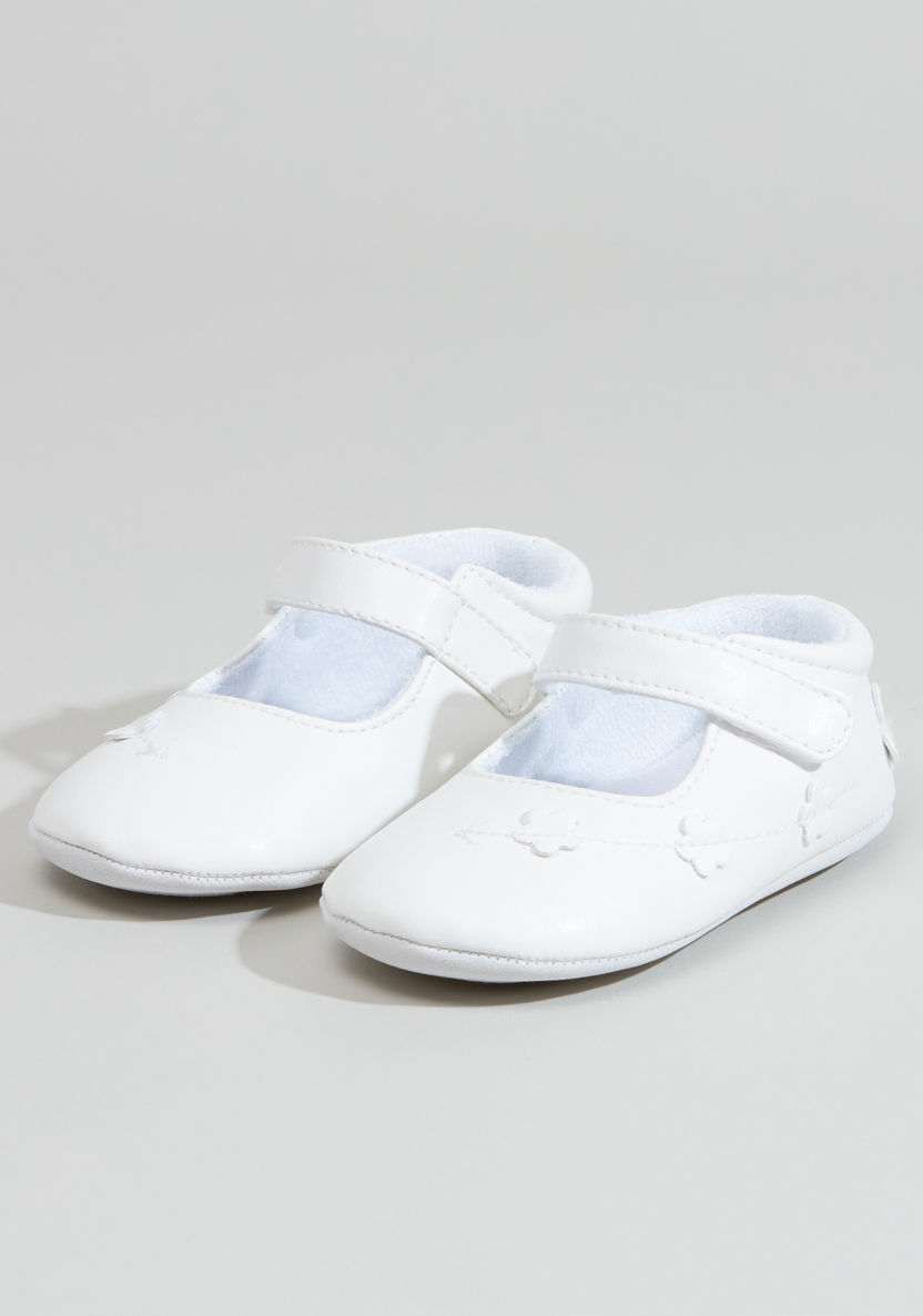 Juniors Floral Applique Detail Baby Shoes-Booties-image-1
