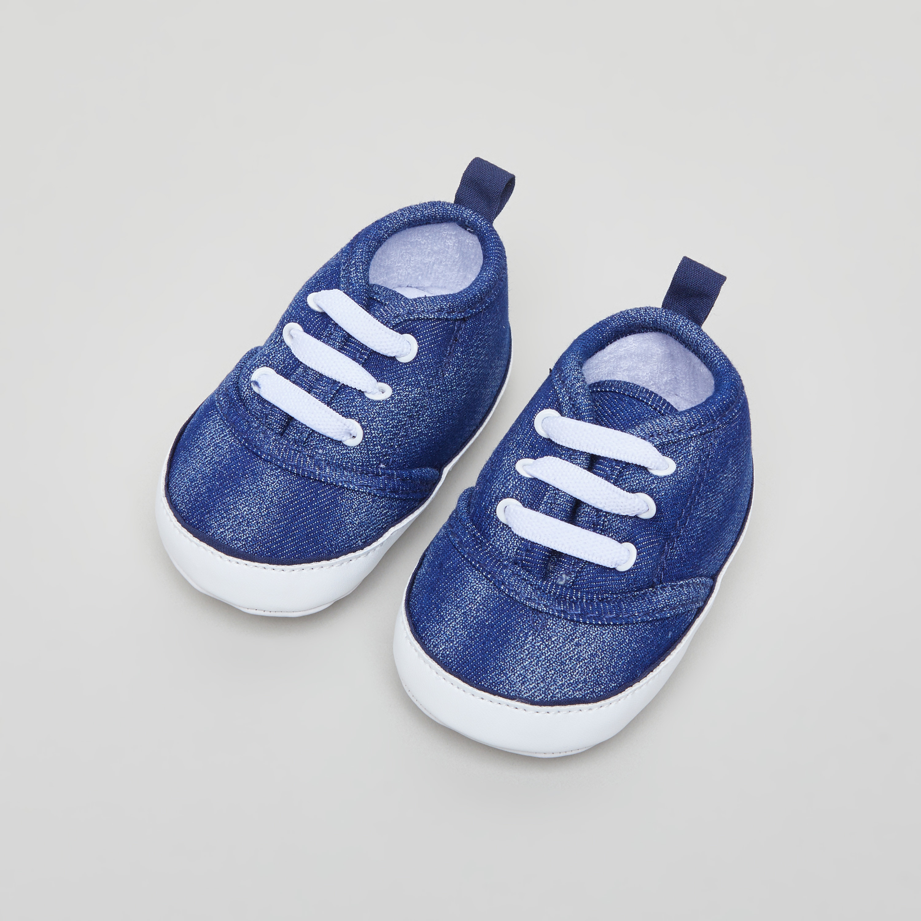 Textured Shoes with Lace Detail and Pull Tab-baby-boys-shoes-booties-image-1