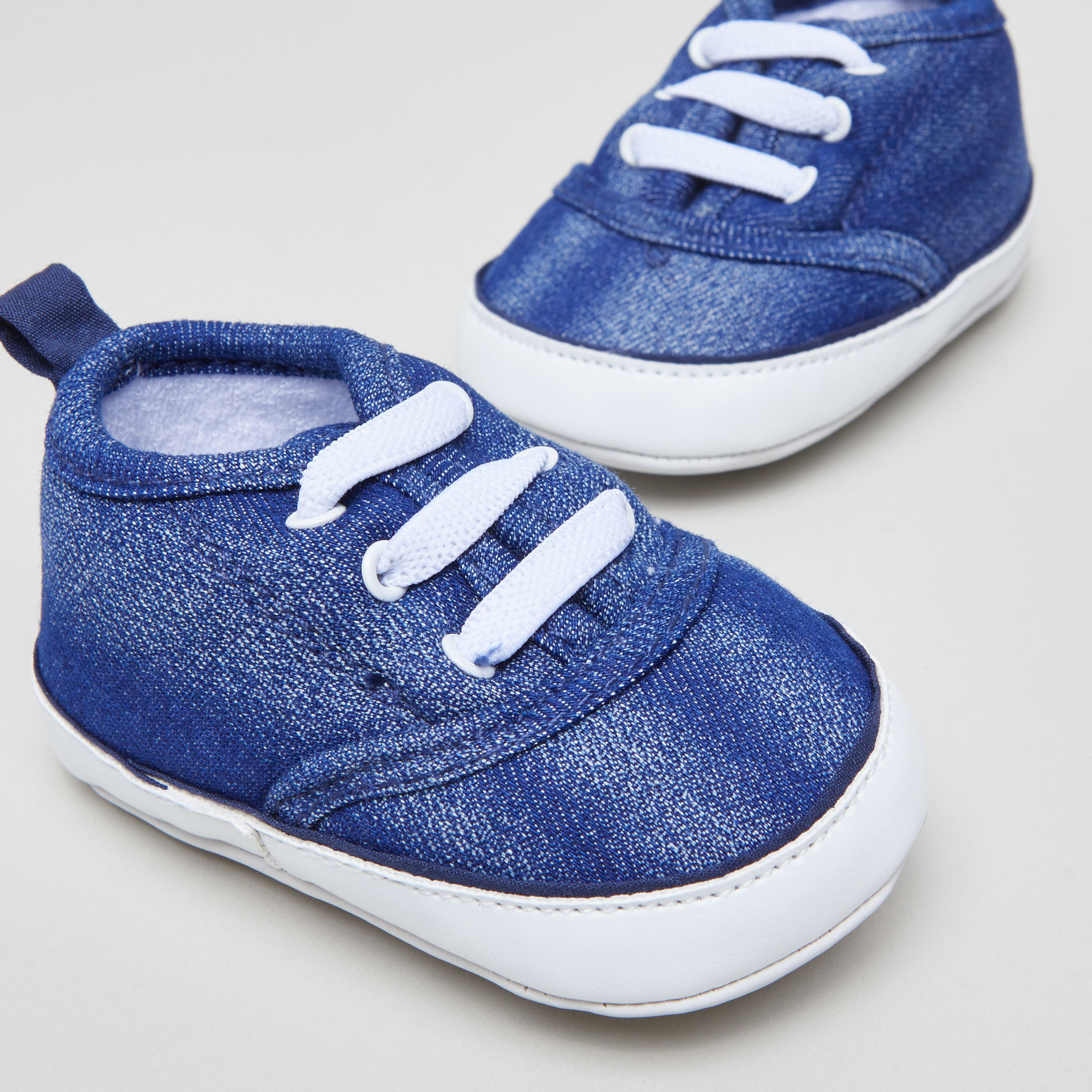 Textured Shoes with Lace Detail and Pull Tab-baby-boys-shoes-booties-image-2