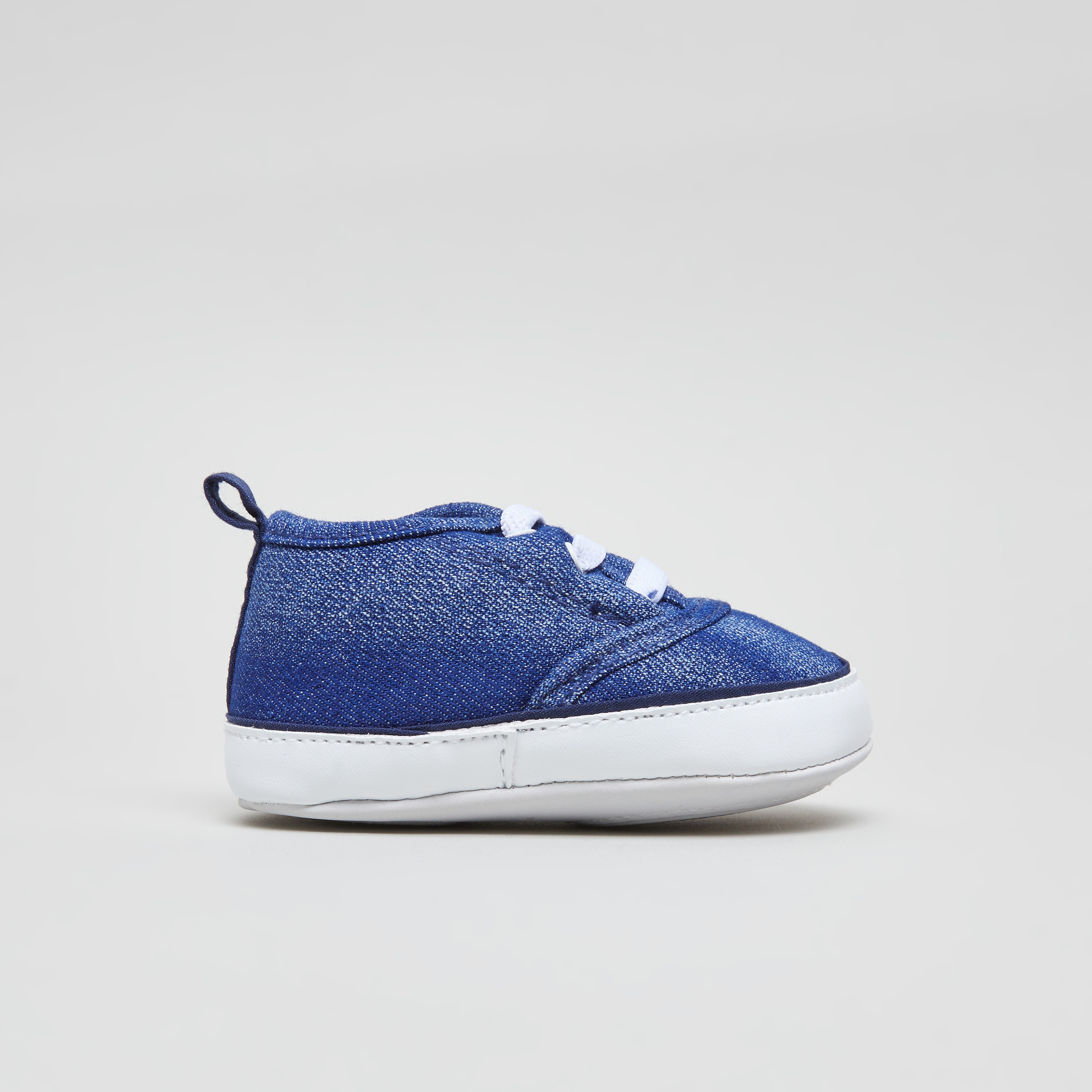 Textured Shoes with Lace Detail and Pull Tab-baby-boys-shoes-booties-image-3