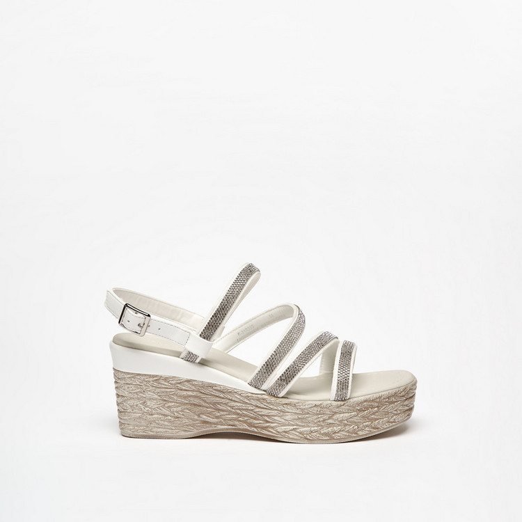 Le Confort Solid Wedge Sandals with Buckle Closure