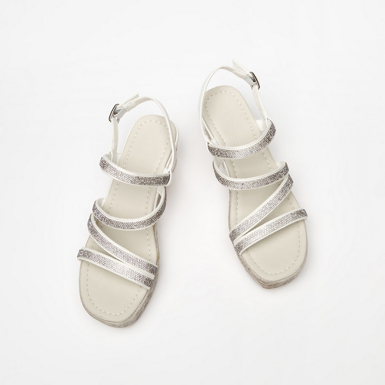 Le Confort Solid Wedge Sandals with Buckle Closure