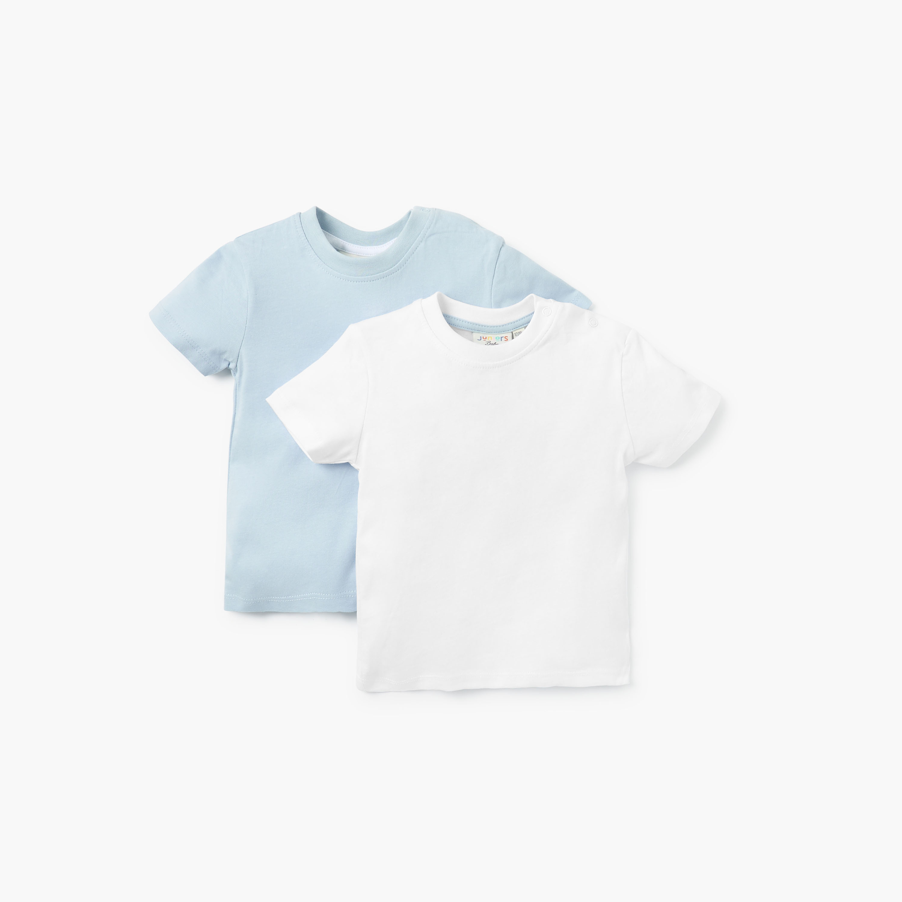 تيشيرت بياقة ضيقة من جونيورز - طقم من قطعتين-baby-boys-clothing-multipacks-image-1