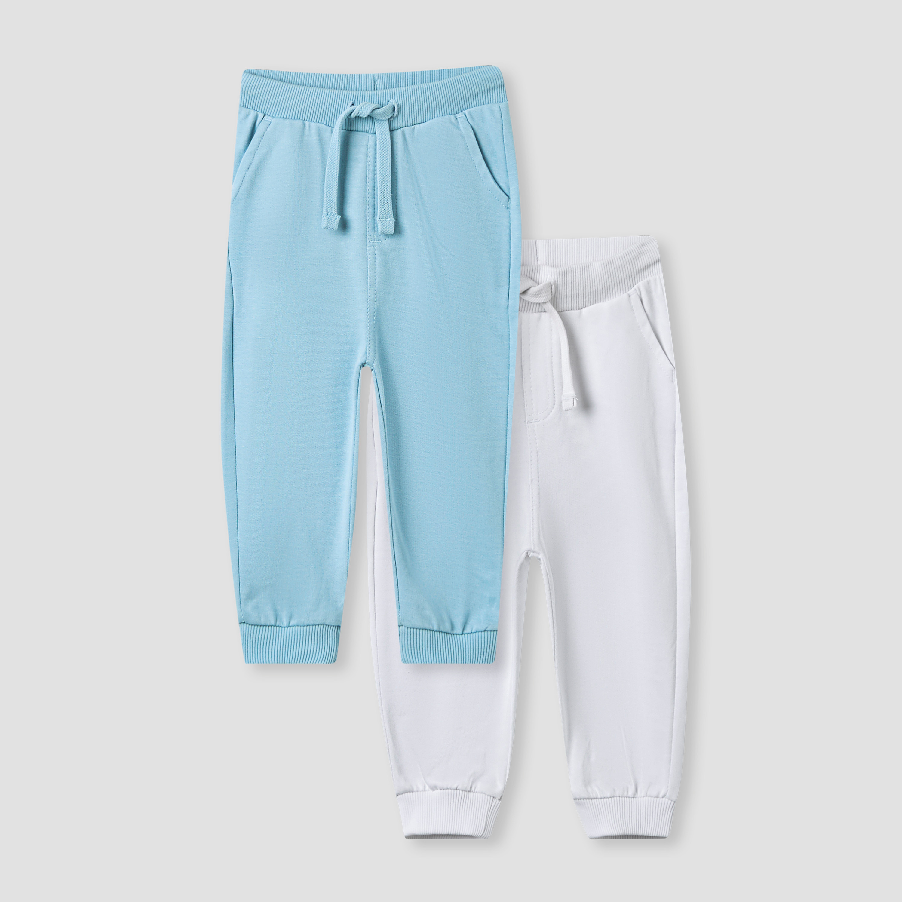 Juniors Solid Joggers with Drawstring Closure - Set of 2-baby-boys-clothing-bottoms-joggersandtrackpants-image-1