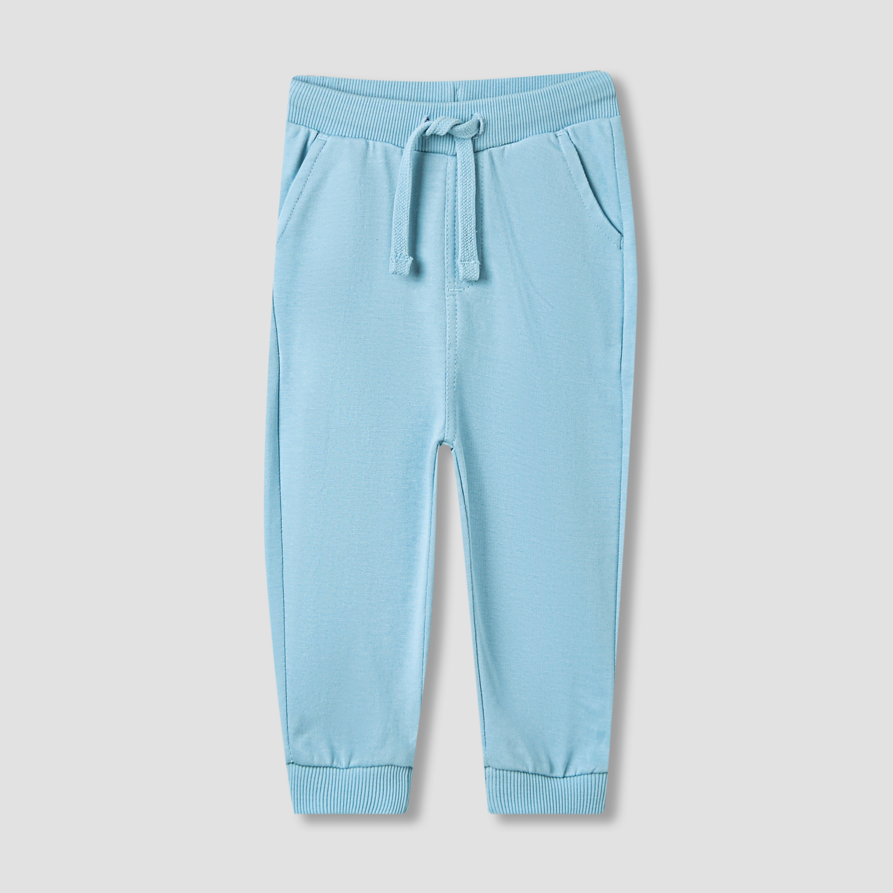 Juniors Solid Joggers with Drawstring Closure - Set of 2-baby-boys-clothing-bottoms-joggersandtrackpants-image-2