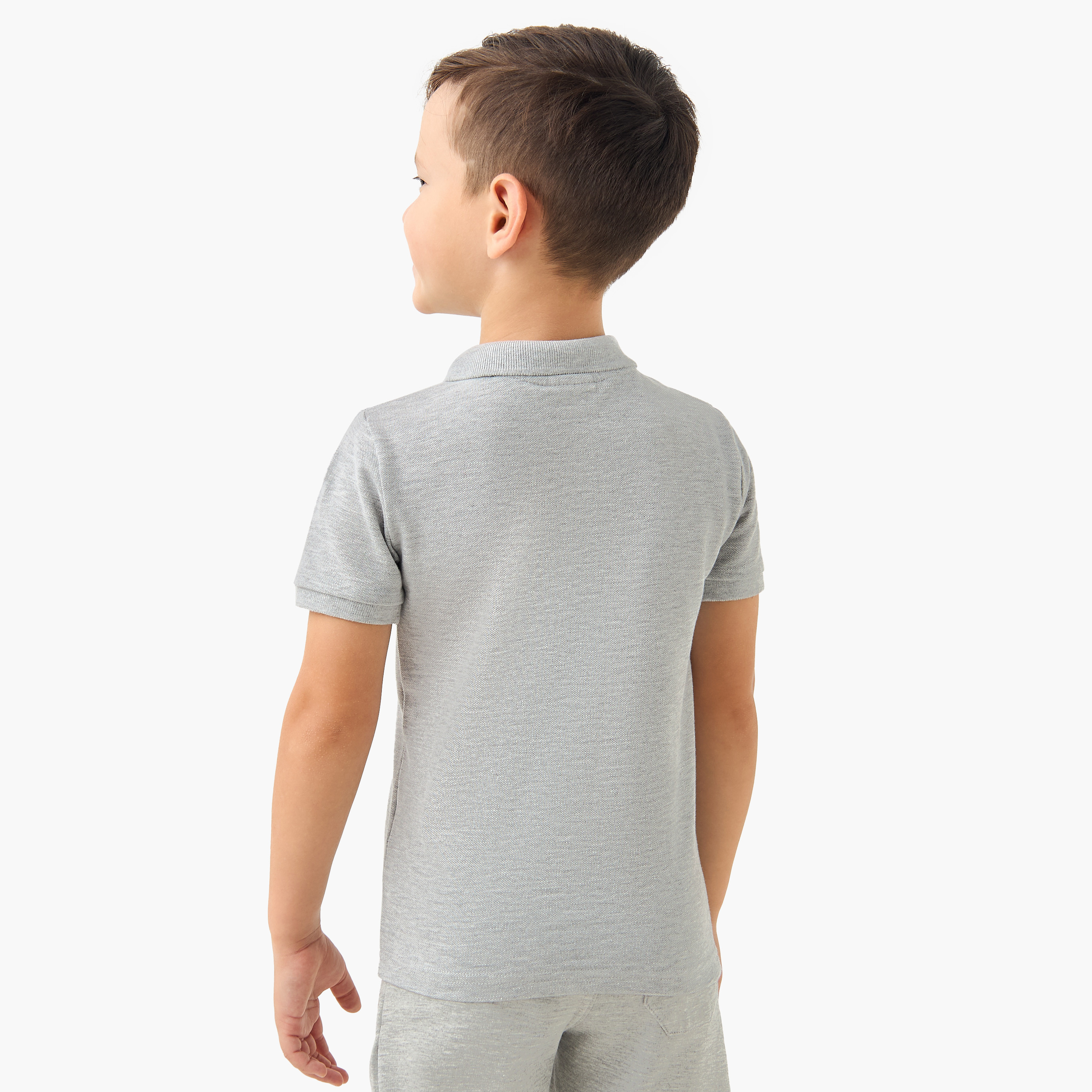 Juniors Solid Polo T-shirt with Short Sleeves-boys-clothing-tshirtsandpolos-image-3