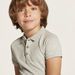 Juniors Textured Polo T-shirt with Short Sleeves-T Shirts-thumbnail-2