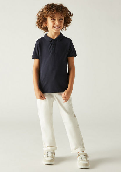 Juniors Polo Neck T-shirt with Short Sleeves-T Shirts-image-1