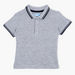 Juniors Textured Polo Neck T-shirt with Short Sleeves-T Shirts-thumbnail-0