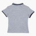 Juniors Textured Polo Neck T-shirt with Short Sleeves-T Shirts-thumbnail-1