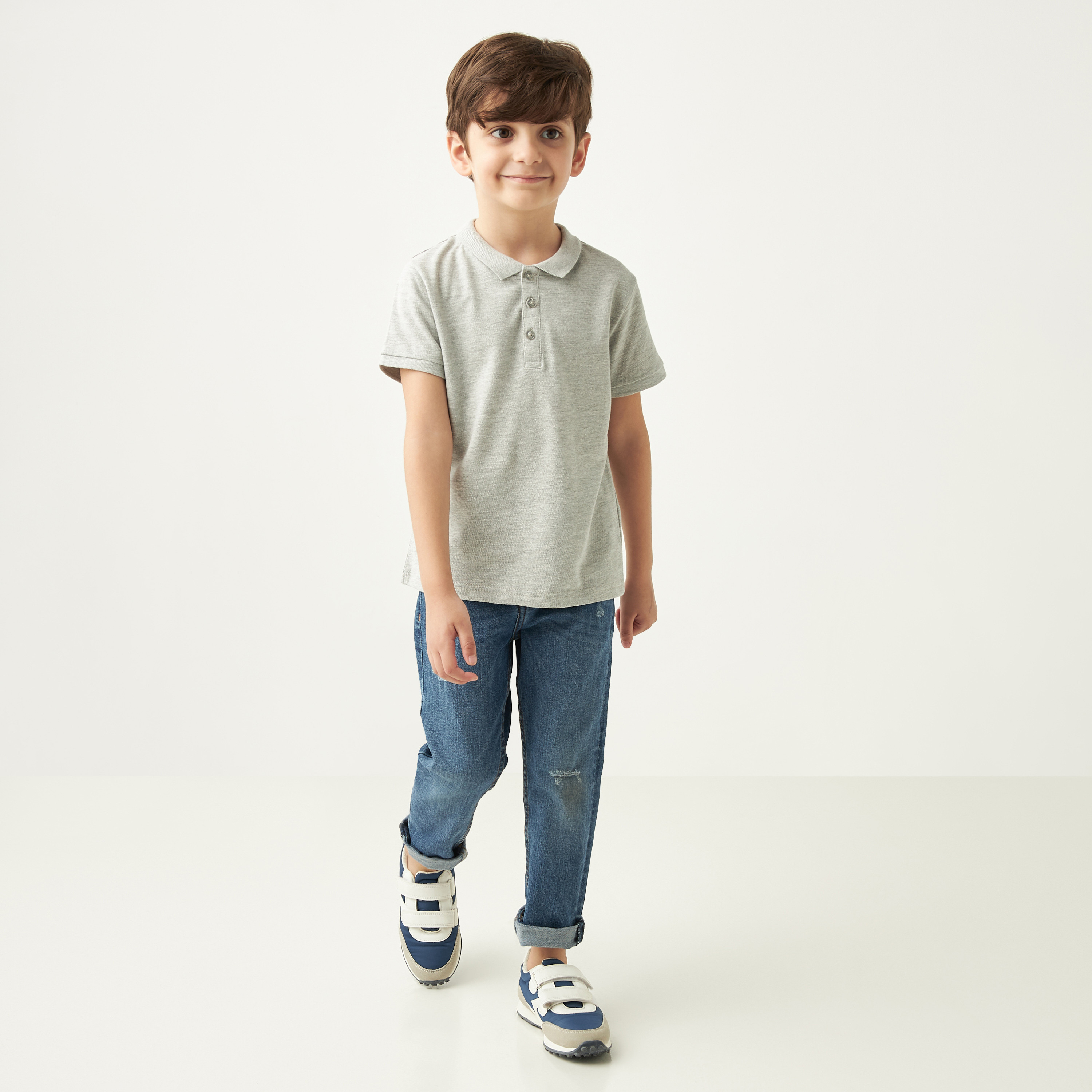 Juniors Polo Neck T-Shirt with Short Sleeves-boys-clothing-tshirtsandpolos-image-1