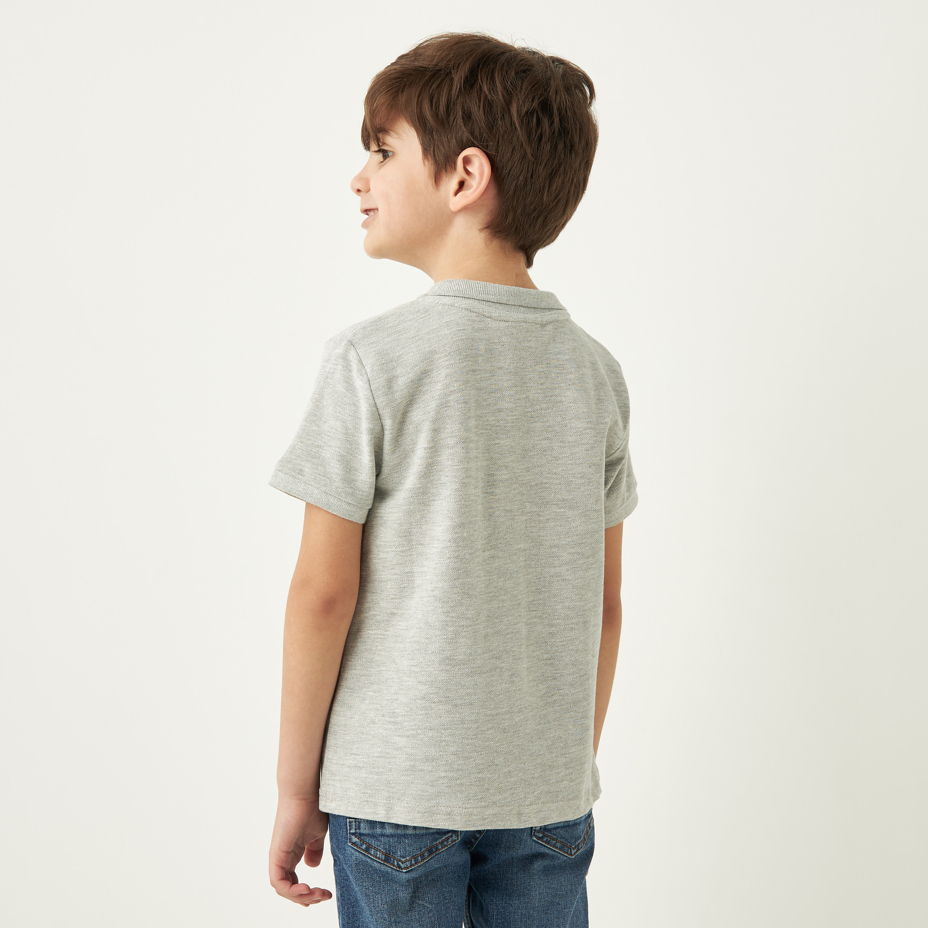 Juniors Polo Neck T-Shirt with Short Sleeves-boys-clothing-tshirtsandpolos-image-2