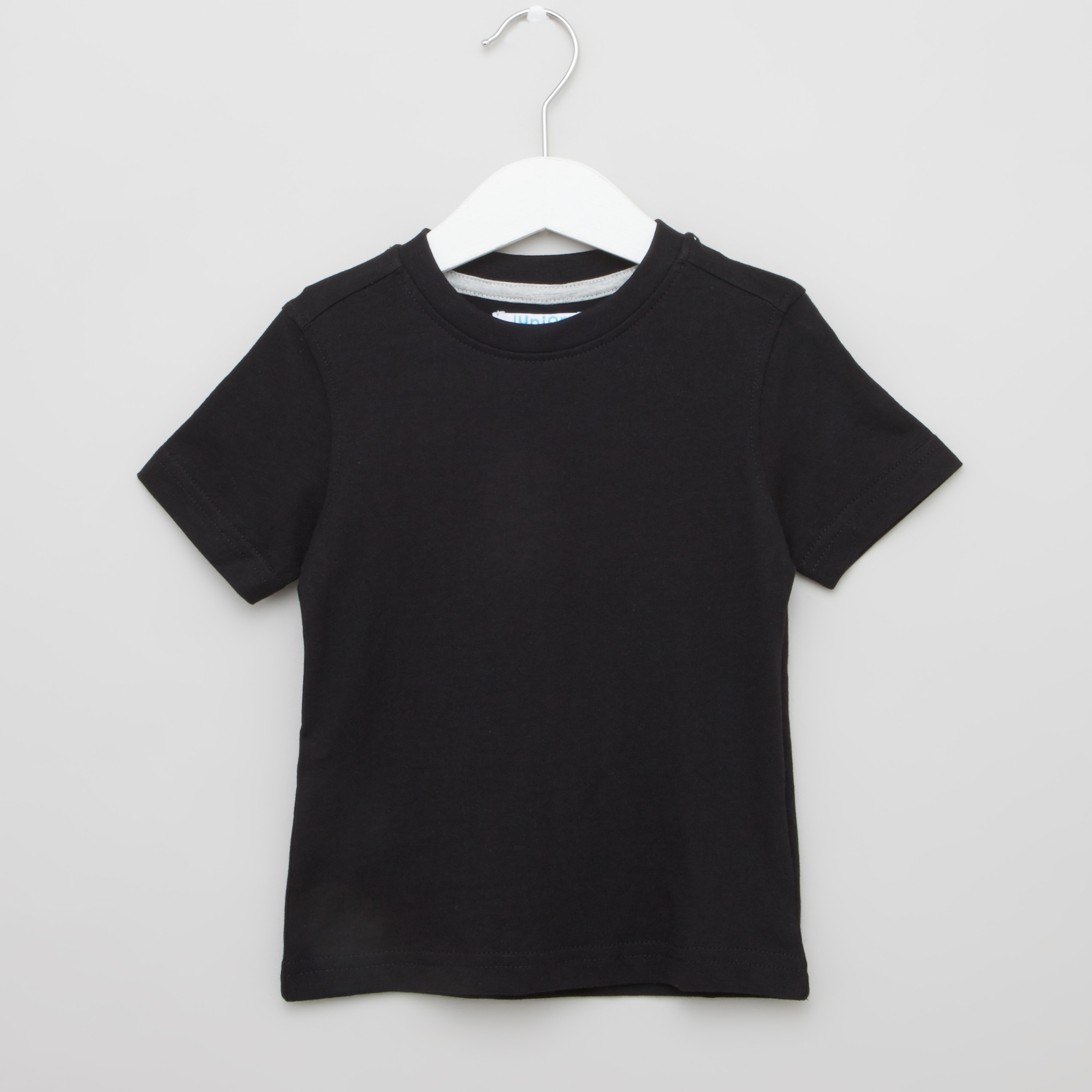 Juniors Solid T-shirt with Round Neck and Short Sleeves - Set of 2-boys-clothing-tshirtsandpolos-image-2