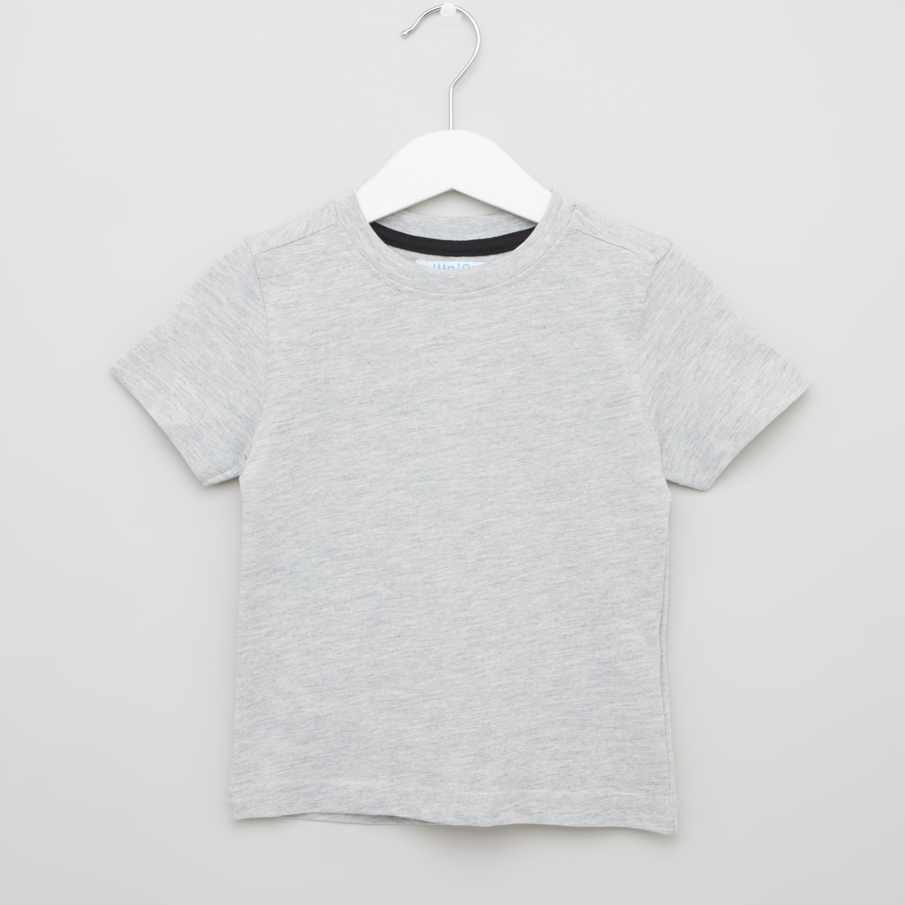 Juniors Solid T-shirt with Round Neck and Short Sleeves - Set of 2-boys-clothing-tshirtsandpolos-image-5