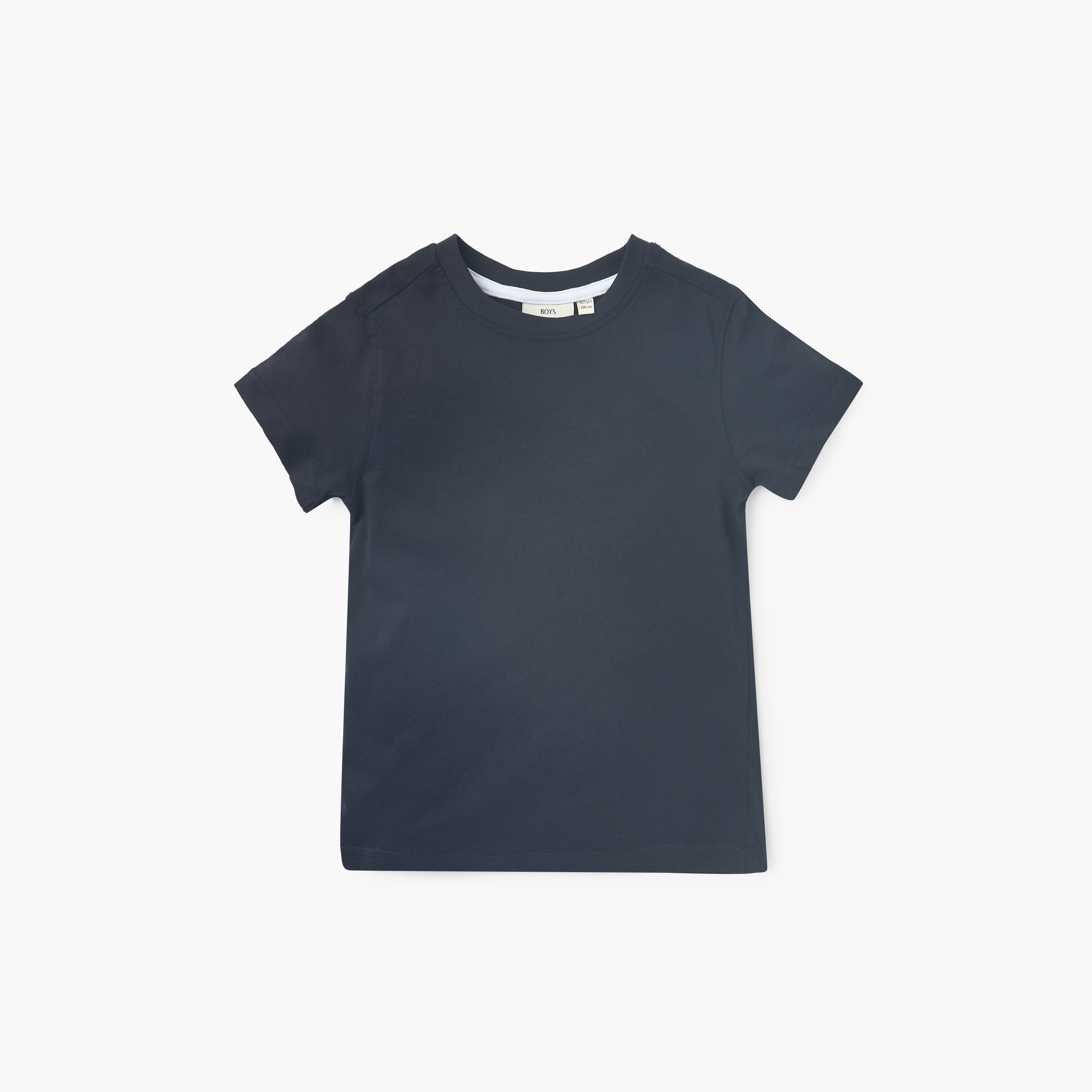 Juniors Solid T-shirt with Round Neck and Short Sleeves - Set of 2-boys-clothing-tshirtsandpolos-image-2