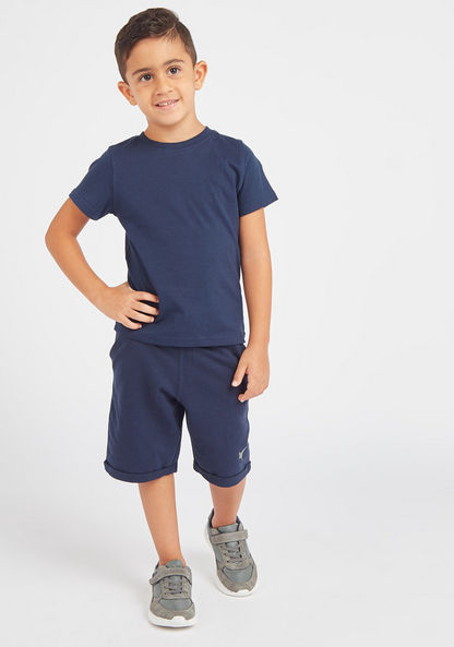 Juniors Solid T-shirt with Round Neck and Short Sleeves - Set of 2
