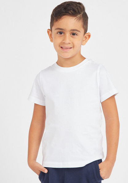 Juniors Solid T-shirt with Round Neck and Short Sleeves - Set of 2-T Shirts-image-2