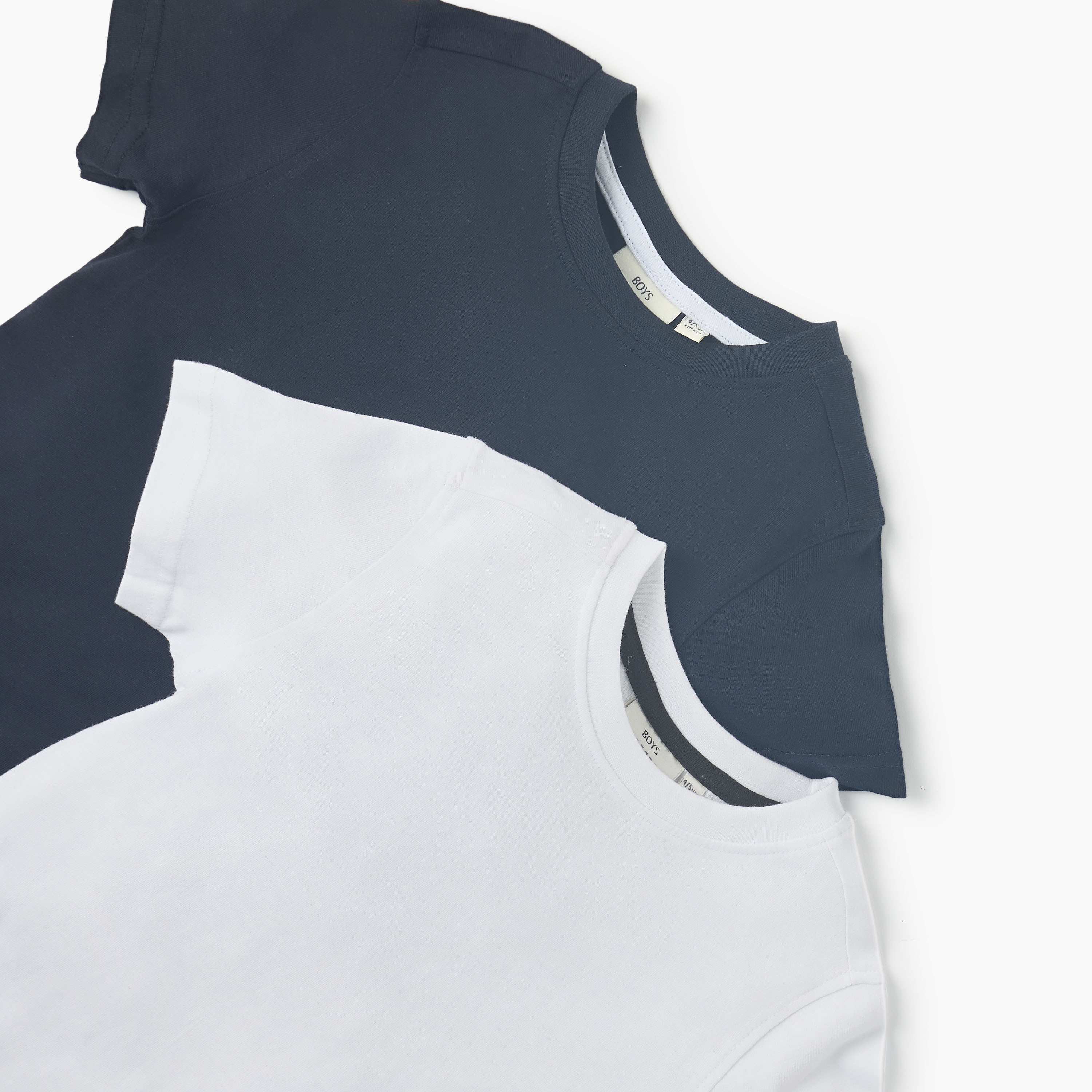 Juniors Solid T-shirt with Round Neck and Short Sleeves - Set of 2-boys-clothing-tshirtsandpolos-image-4