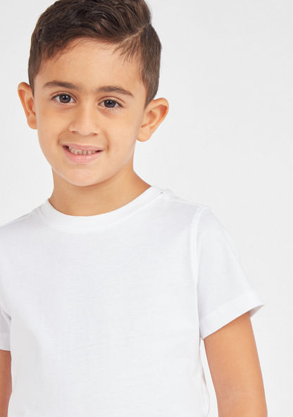 Juniors Solid T-shirt with Round Neck and Short Sleeves - Set of 2-T Shirts-image-3
