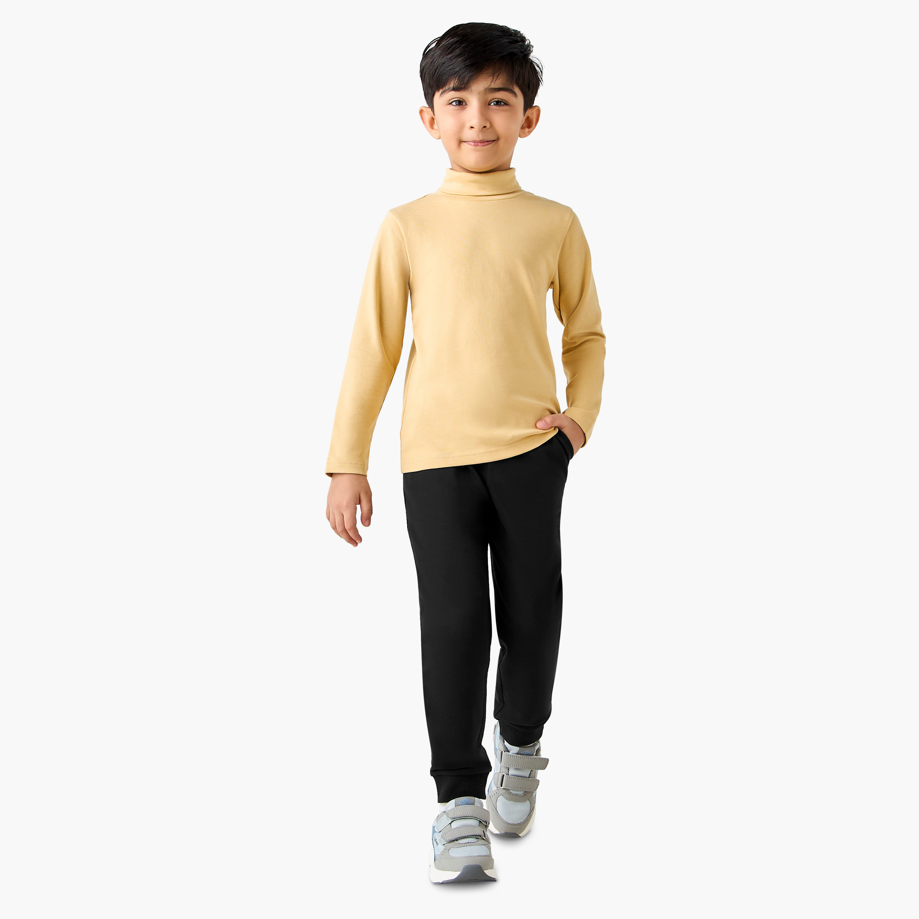 بنطلون رياضي قطن برباط إغلاق وجيوب للأولاد من كابا-boys-clothing-bottoms-joggersandtrackpants-image-3