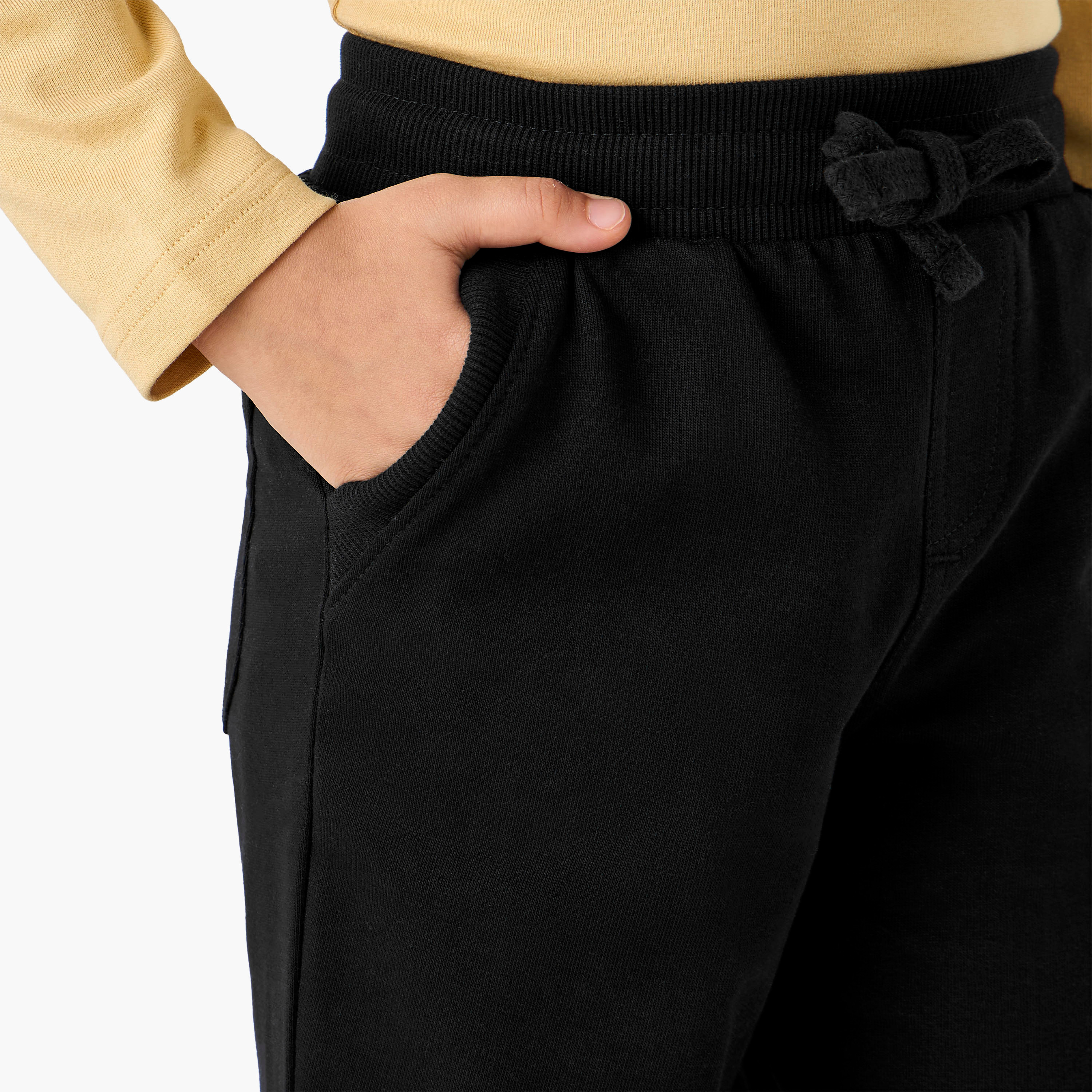 بنطلون رياضي قطن برباط إغلاق وجيوب للأولاد من كابا-boys-clothing-bottoms-joggersandtrackpants-image-1