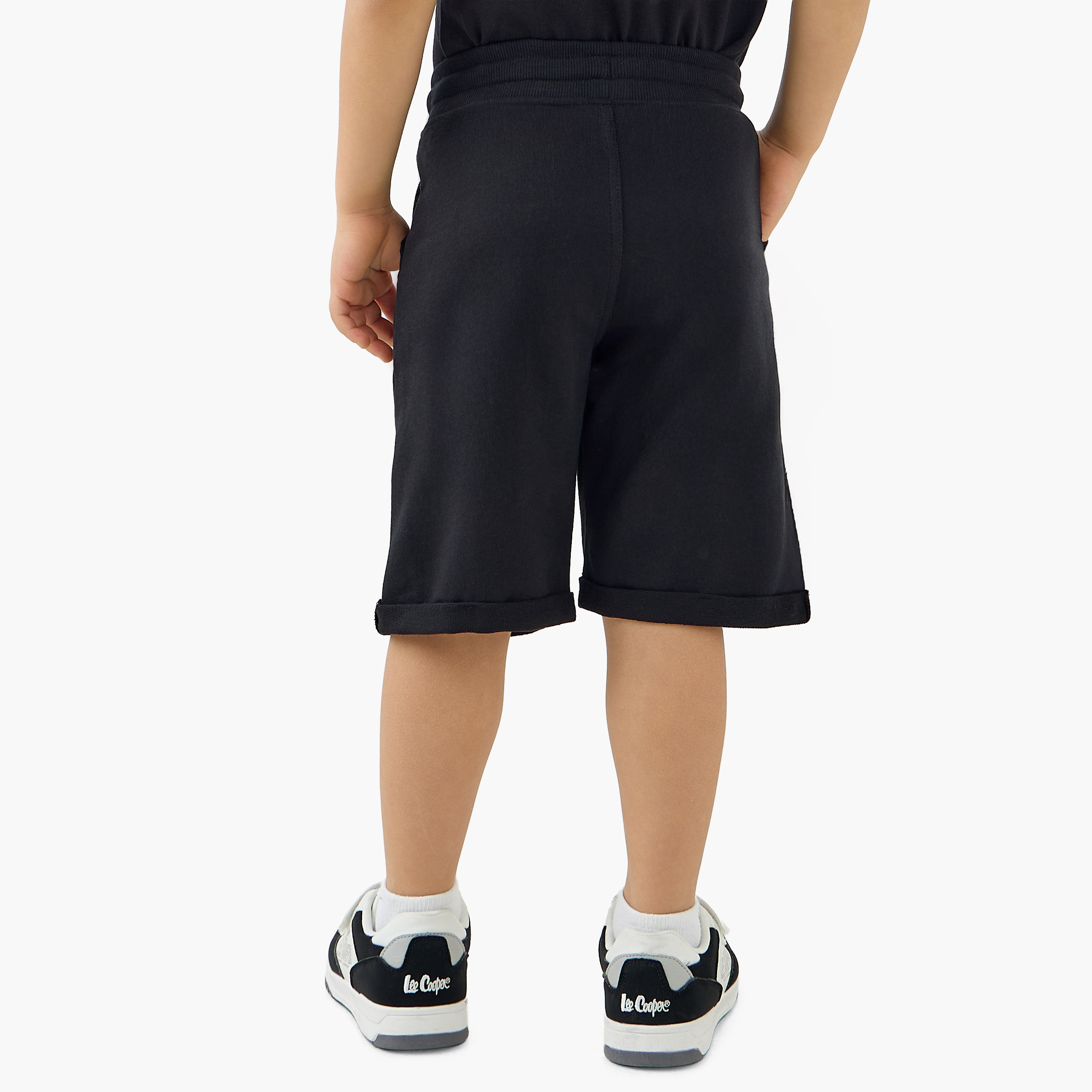 Juniors Solid Shorts with Pocket Detail and Elasticised Waistband-boys-clothing-bottoms-shorts-image-3