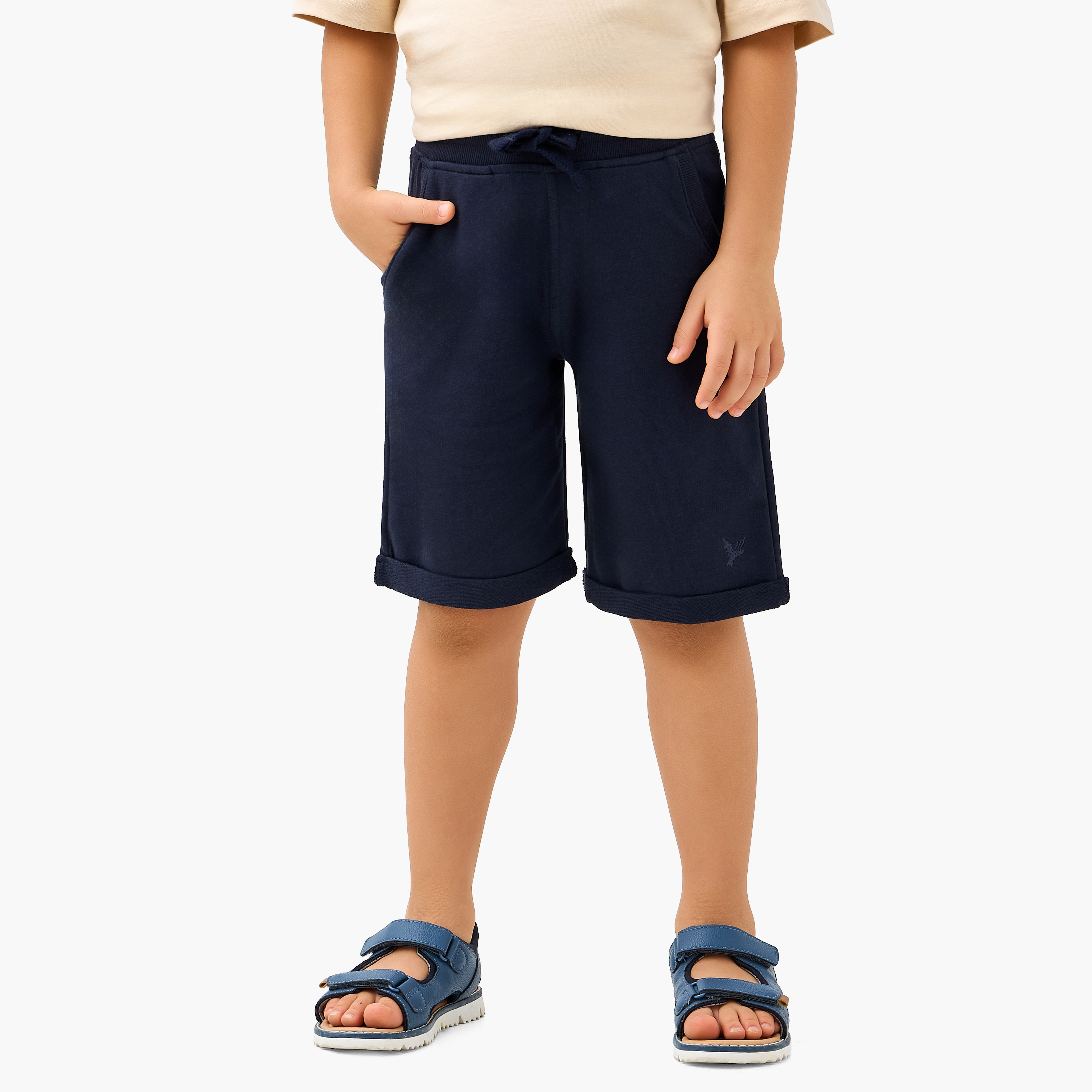 Juniors Solid Shorts with Pocket Detail and Elasticised Waistband-boys-clothing-bottoms-shorts-image-1